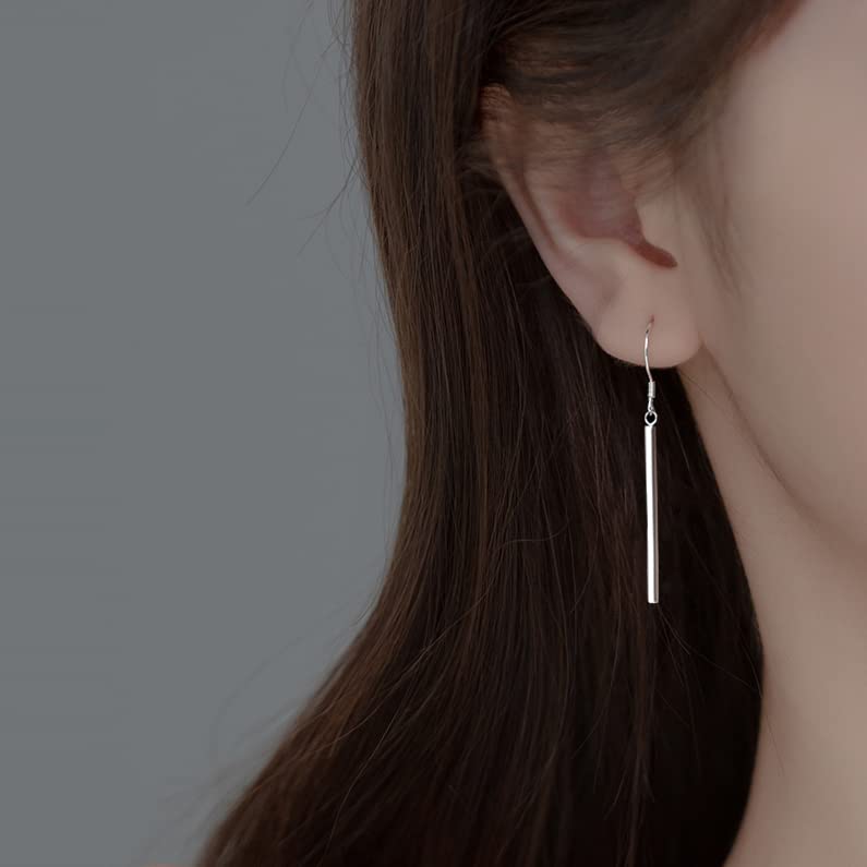 SLUYNZ Solid 925 Sterling Silver Minimalist Bar Drop Earrings - 2CM & 3CM Vertical Dangle Earrings for Women & Teens | Everyday Wear, Office, Party & Special Occasions