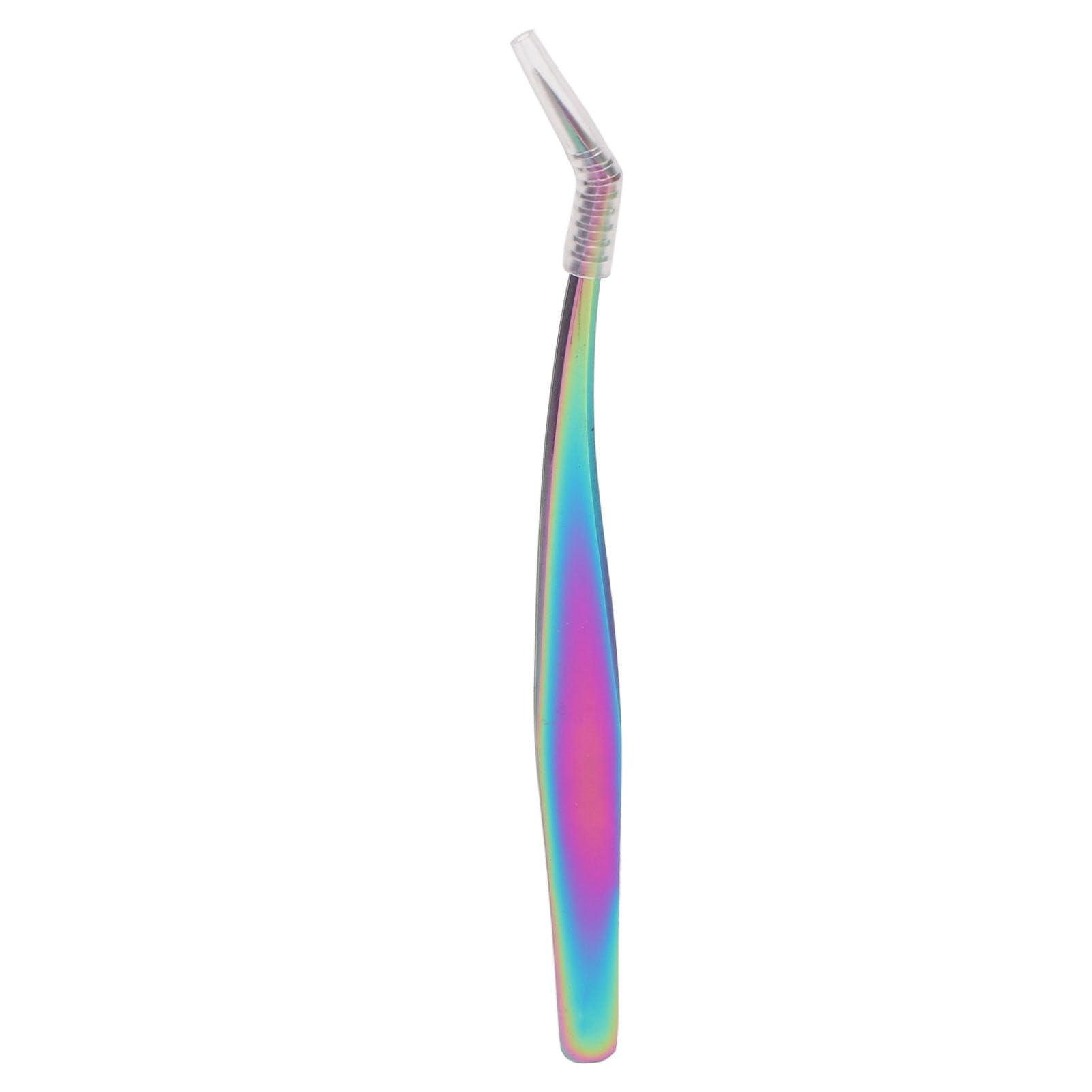 Professional Stainless Steel Eyelash Extension Tweezers - Comfortable Grip, Lightweight & Durable for False Lashes - Perfect for Salon & Home Use (Long Oblique Tweezer)