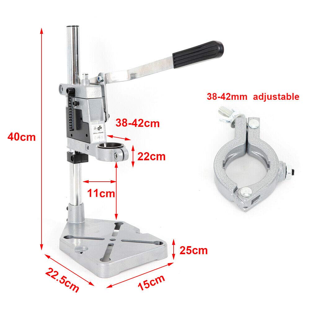 **GDAE10 Power Drill Press Stand - Adjustable Aluminum Bench Mount with Wrench, Rotary Tool Workstation & Grinding Rack Holder - Perfect for Woodworking, Metal Drilling & DIY Projects**