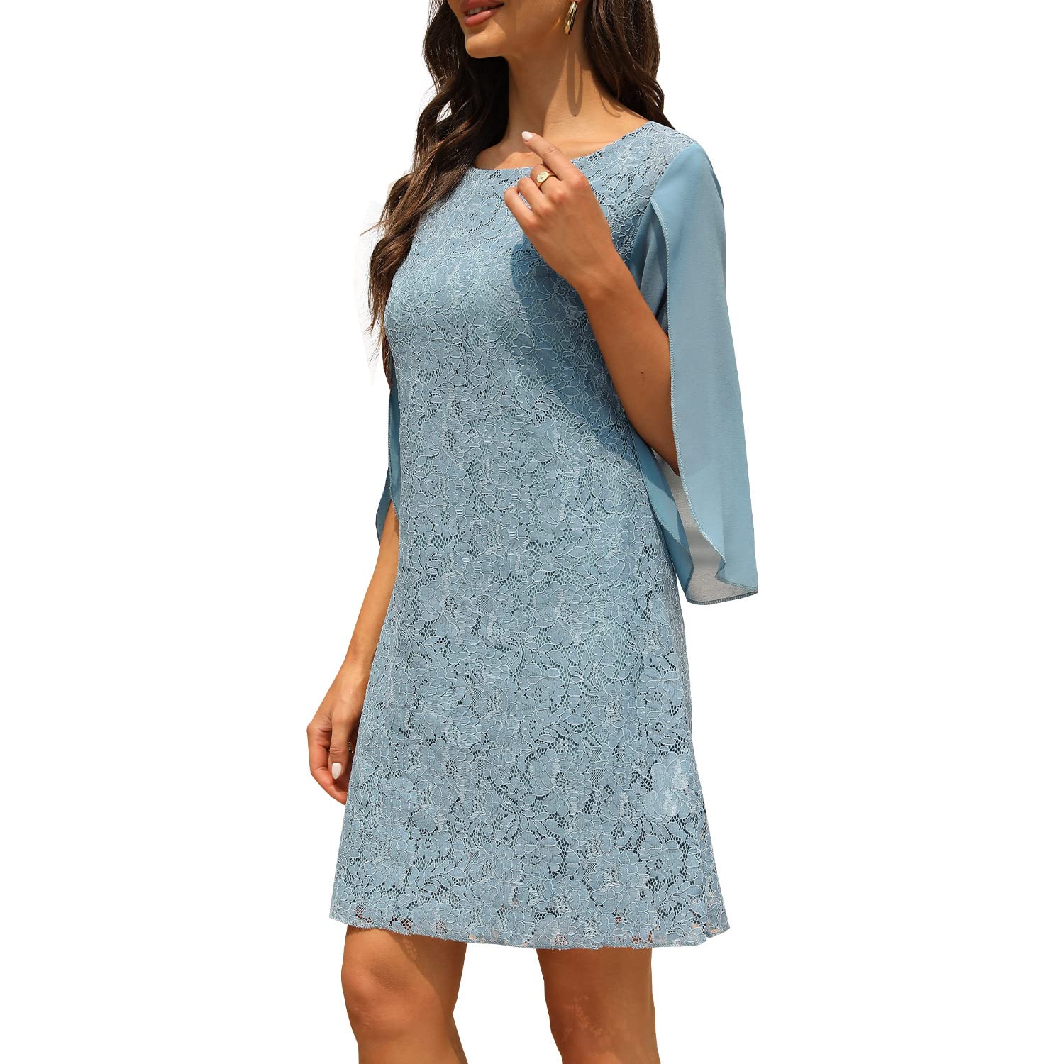 Elegant Women's Lace Sequin Cocktail Dress for Wedding Guest, Prom & Formal Events - Perfect for Evening Parties, Dinners & Special Occasions