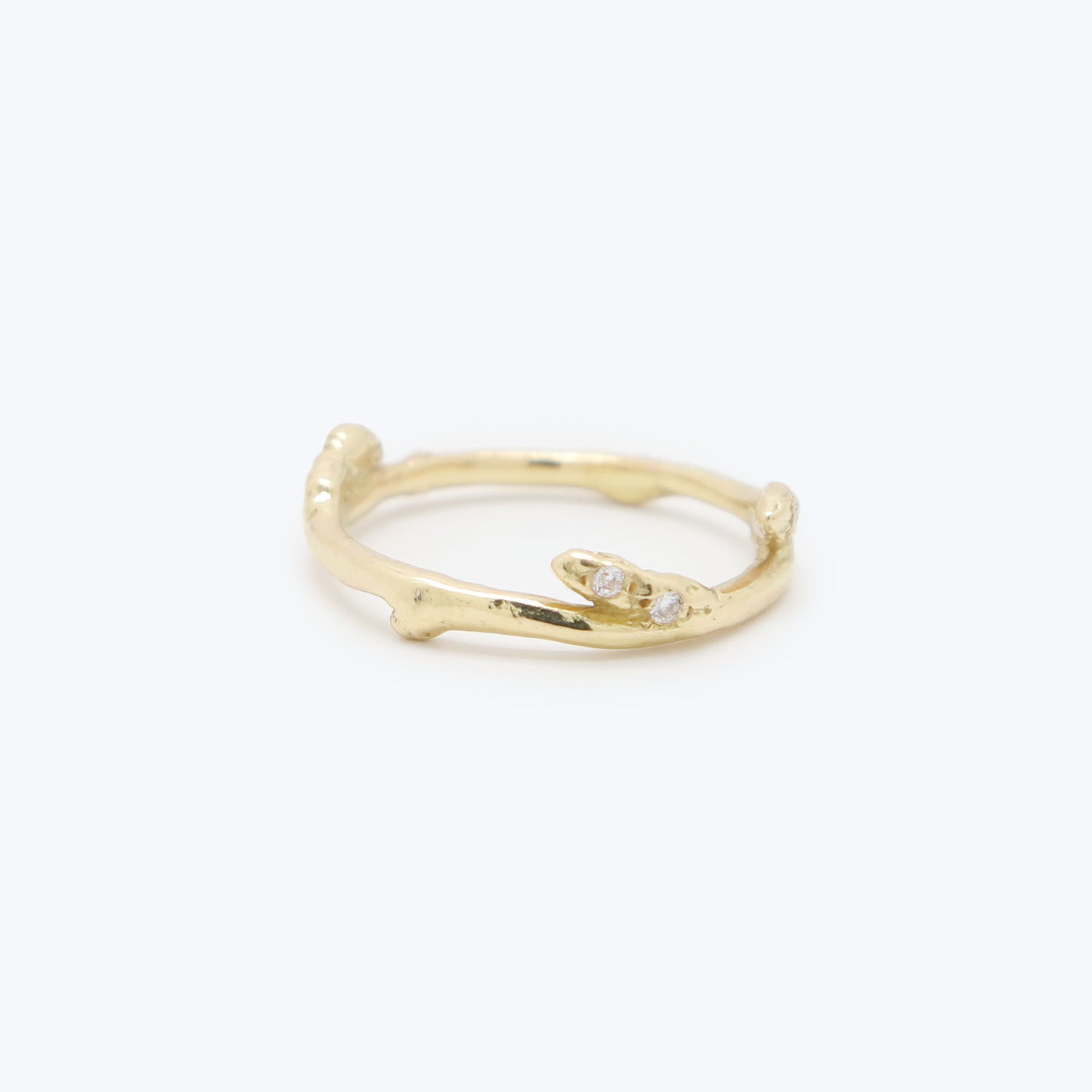 Elegant Branch Diamond Pave Ring - 14K Gold or Sterling Silver Wedding Band, Engagement Ring for Women - Perfect for Anniversaries, Proposals & Special Occasions