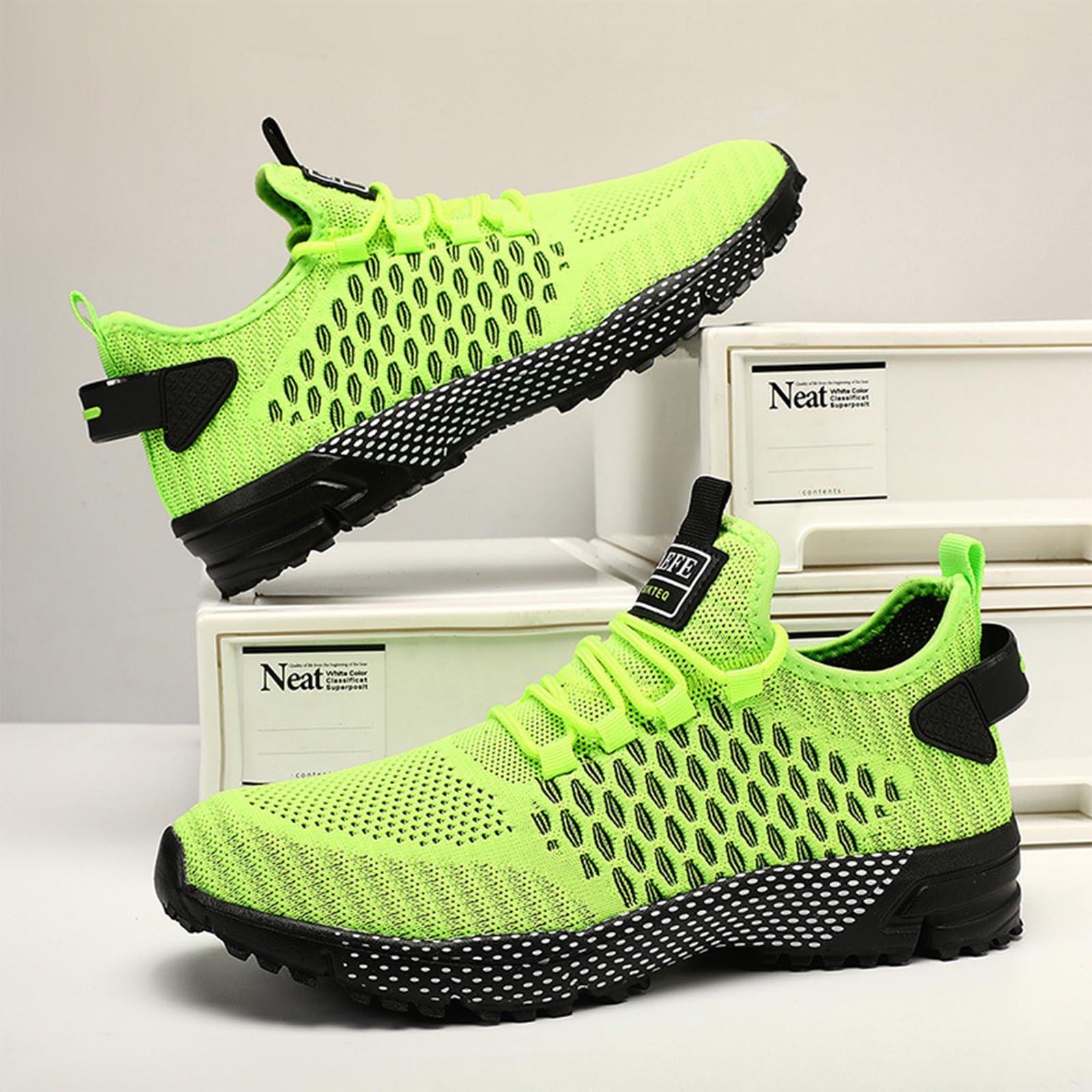 **Ephirebra Men's Knit Mesh Slip-On Sneakers - Breathable Flat Casual Shoes for Walking, Running & Gym - Non-Slip Comfortable Low-Top Trainers for Outdoor & Daily Wear**