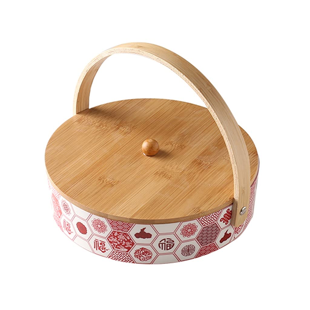Mavoorick Ceramic Snack Serving Platter with Lid - 22x18cm White | Portable Dried Fruit & Nut Storage Container | Perfect for Parties, Picnics & Home Entertaining