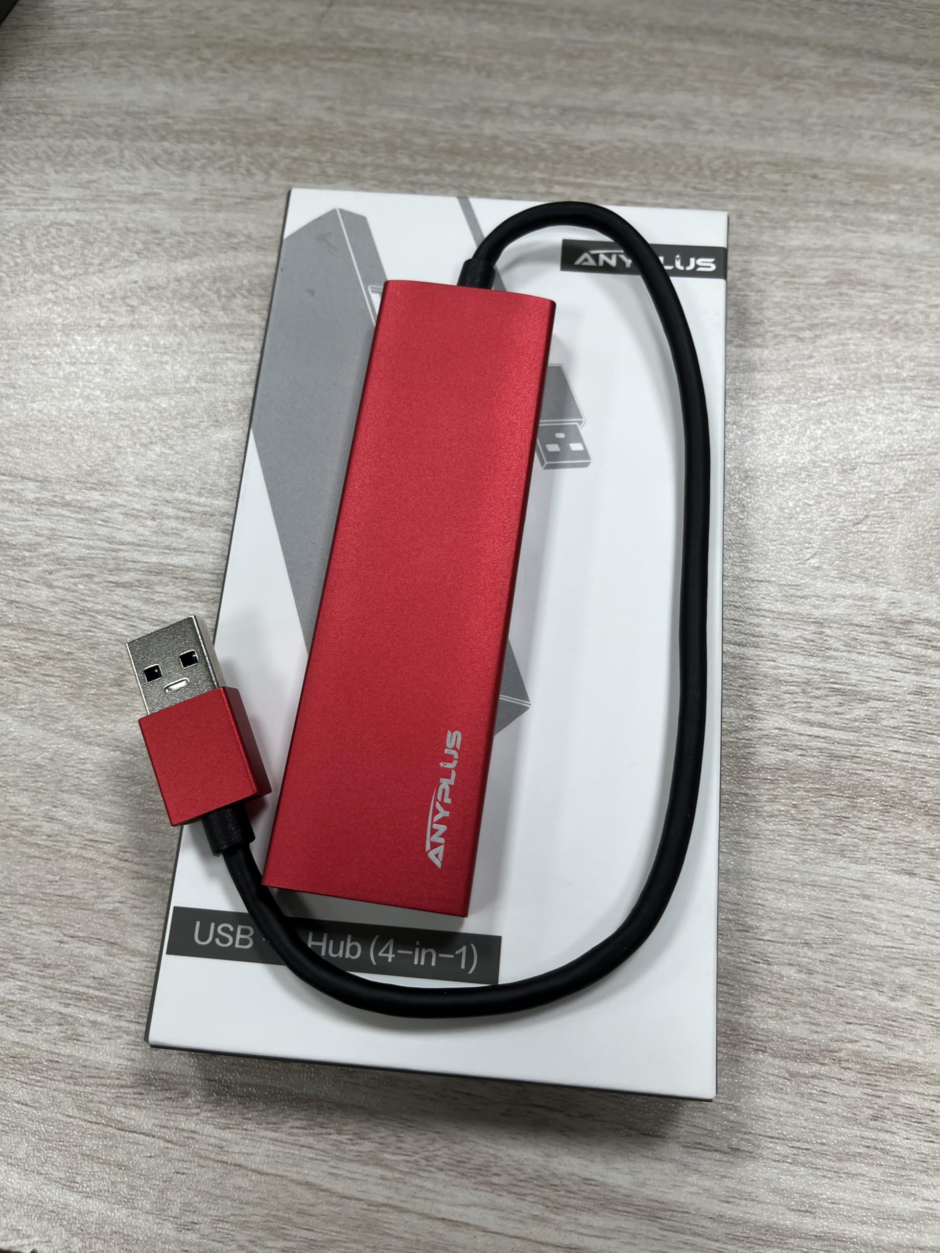 ANYPLUS USB 3.0 Hub 4-Port Aluminum Alloy Ultra Slim Data Hub Splitter - High Speed Portable USB Extender for Laptop, PC, MacBook - Perfect for Home Office, Travel & Multi-Device Charging
