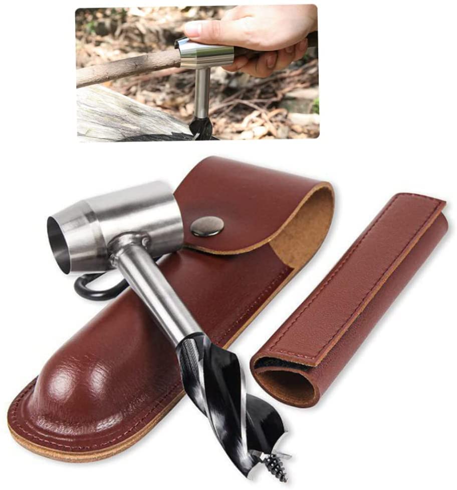 Bushcraft Hand Auger Wrench - Survival Tool for Wood Drilling, Hole Making & Settler Needs | Multi-Functional Wood Auger Drill Bit for Camping, DIY Projects & Outdoor Adventures