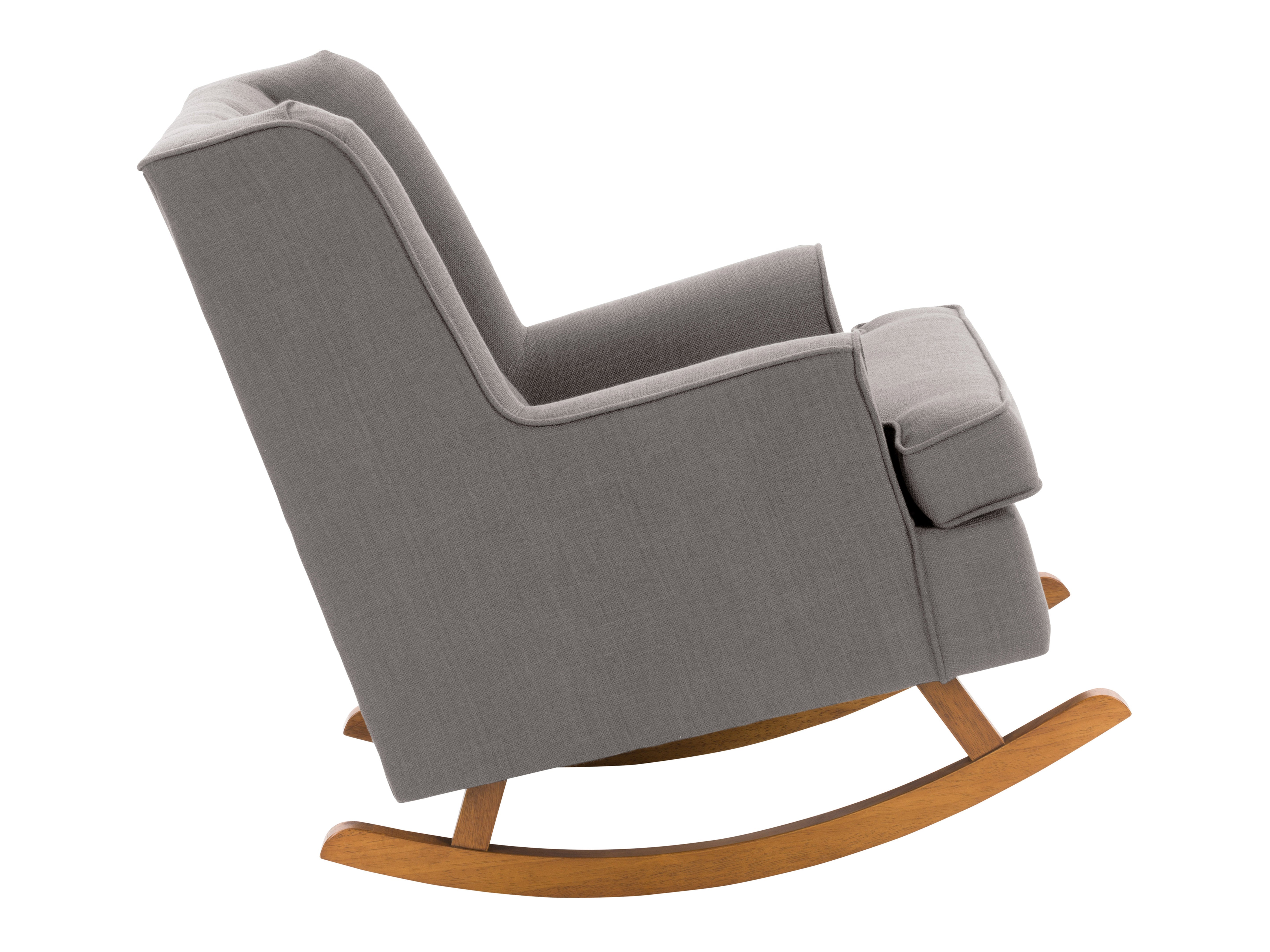 Timeless Light Grey Rocking Chair - Comfortable Nursery Rocker for Baby Room, Living Room & Patio Relaxation