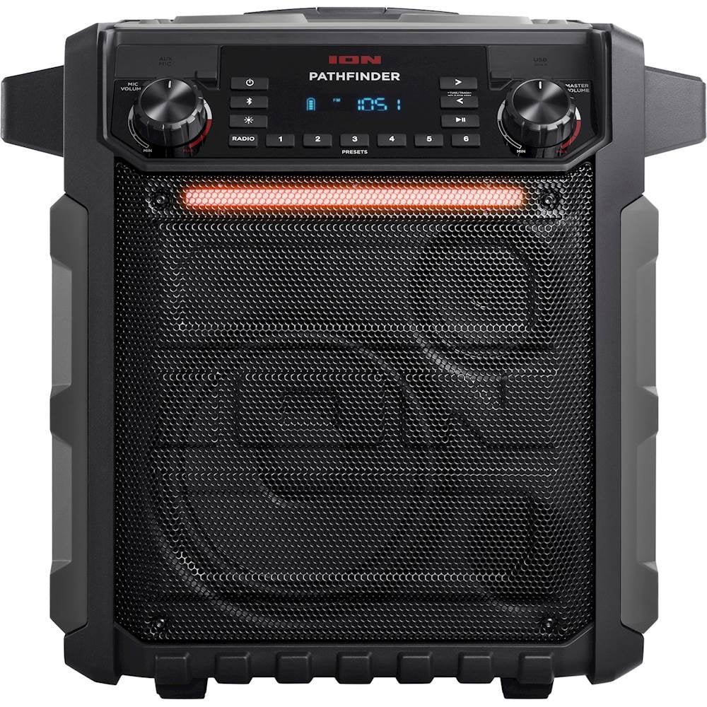 ION Pathfinder Portable Bluetooth Speaker - Wireless Outdoor Speaker with Long Battery Life, Waterproof Design for Pool Parties, Beach, Camping & Travel