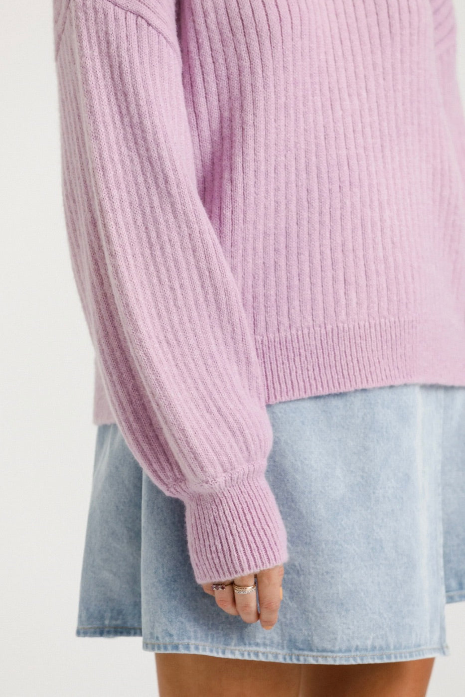 Emmie Lilac Wool Blend Knit Sweater - Soft & Warm Winter Pullover for Women | Perfect for Casual Outfits & Cozy Nights