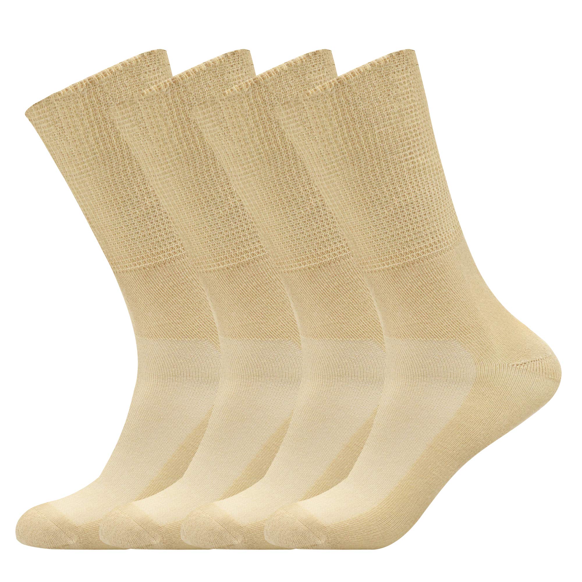 Diabetic Socks for Men & Women - Non-Binding Top, Seamless Toe, Soft Thin Crew Socks for Circulation & Comfort - Ideal for Diabetes, Elderly & All-Day Wear