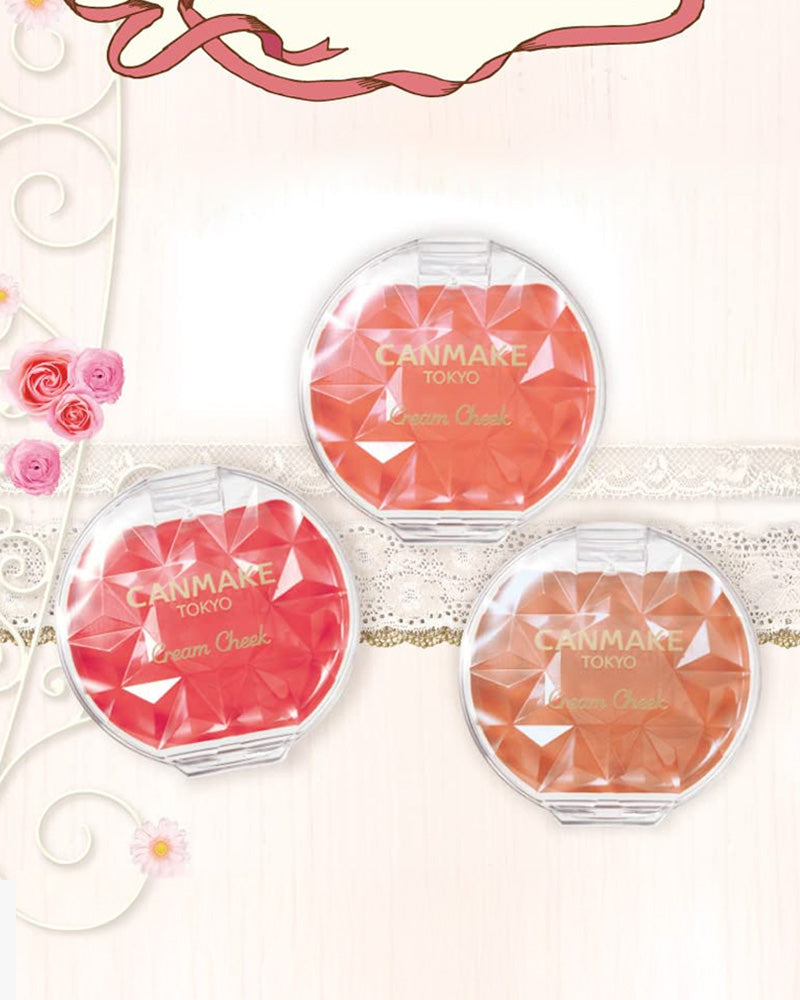 CANMAKE Cream Cheek Blush - Japanese Cream Blush Makeup for Natural Flush, Long-Lasting & Blendable - Perfect for Everyday Wear & Special Occasions