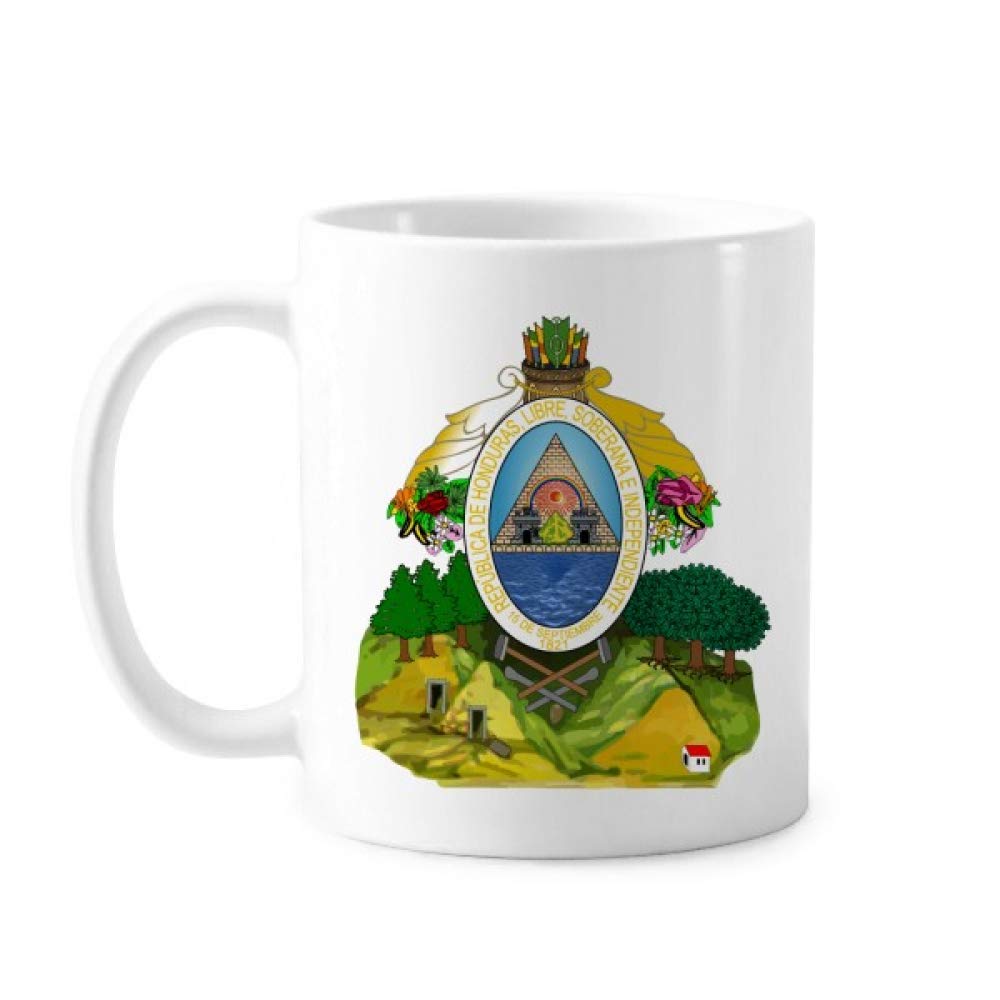 Honduras National Emblem Ceramic Coffee Mug - Handcrafted Porcelain Cup with North American Design, Perfect for Home, Office & Gifts