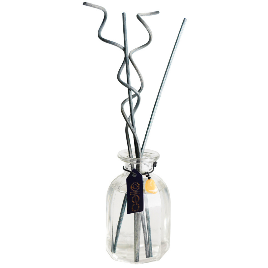 Premium Zodiac Reed Diffuser - Scorpio Scented Oil Diffuser with Citrine Gemstone | Aromatherapy Home Decor for Bedroom, Office & Gift Giving | Ethereal Skies Fragrance