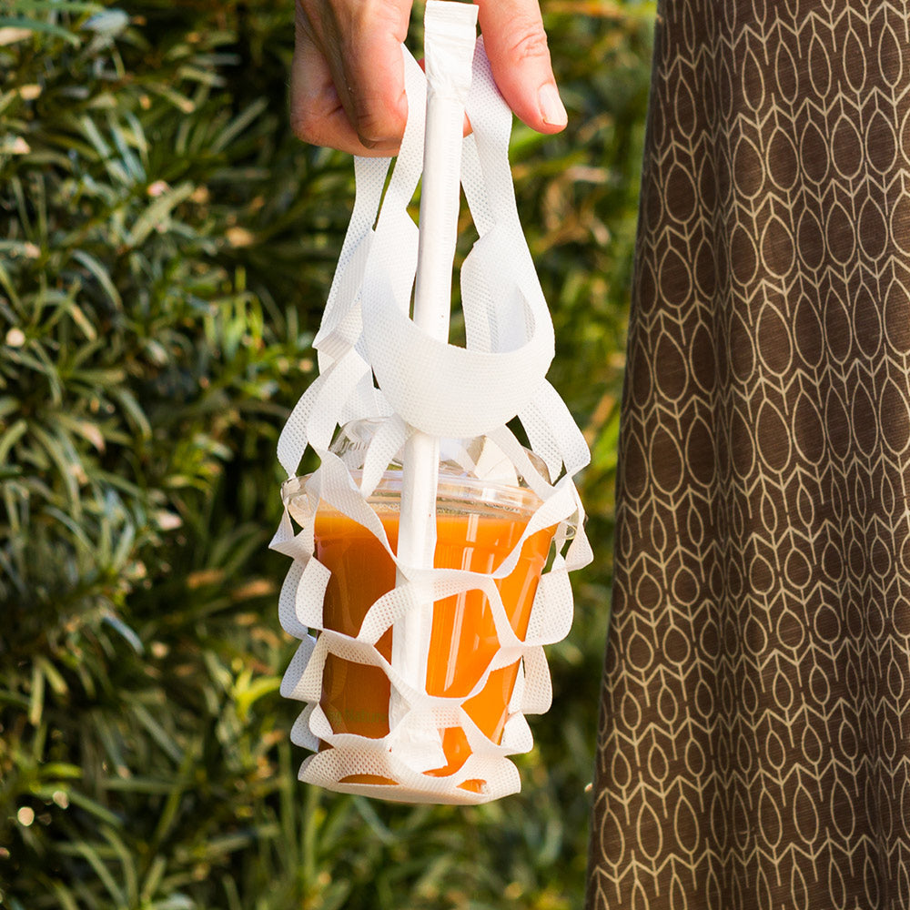 White Small Mesh Takeout Bags 7.75