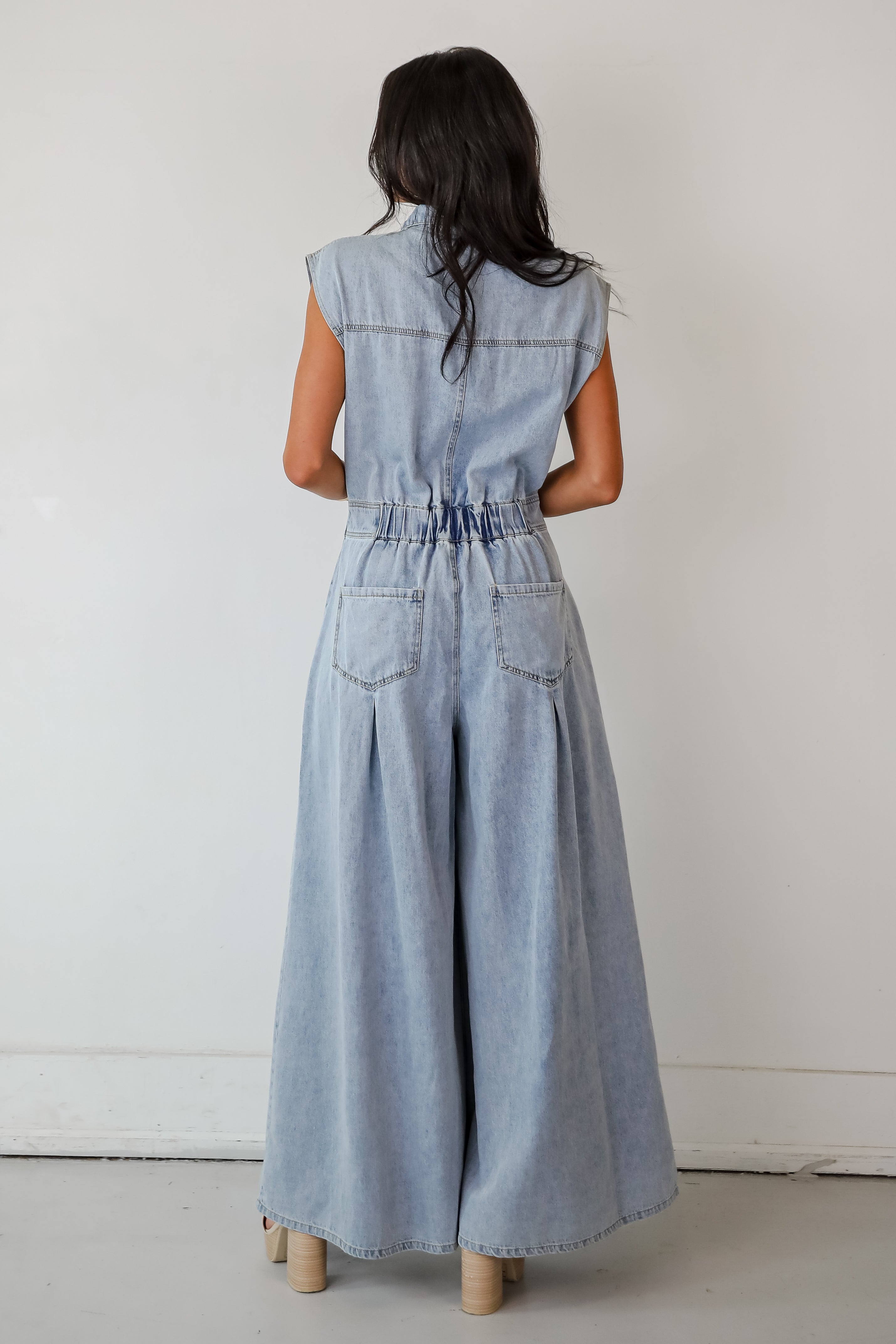 Dramatic Allure Denim Jumpsuit for Women - Stylish One-Piece Romper with Pockets | Perfect for Casual Outings, Date Nights & Streetwear Fashion
