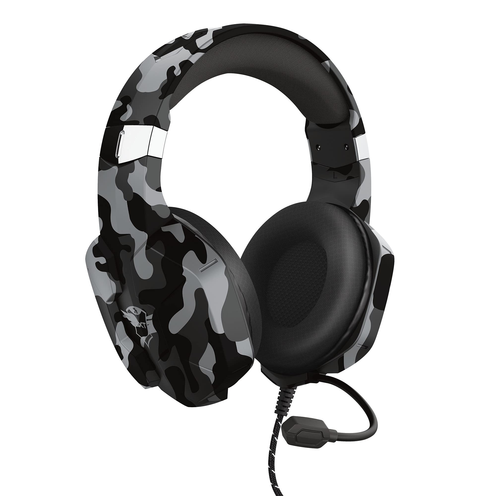 Trust Gaming GXT 1323 Altus Gaming Headset - Over-Ear Noise Cancelling Headphones with Volume Control, 3.5mm Adapter for PC, Nintendo Switch, PS4, PS5, Xbox One & Series X - Camouflage Black - Perfect for Competitive Gaming & Home Entertainment