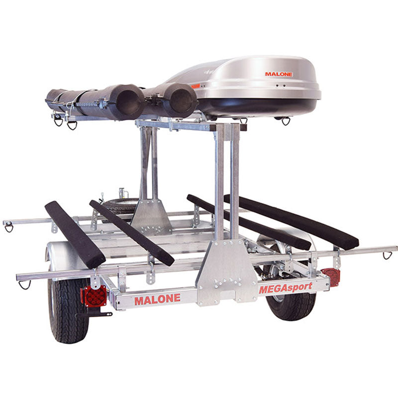 Malone MegaSport LowBed 2 Boat Bunk Style Kayak Trailer with 2nd Tier - Heavy Duty Watercraft Carrier for Canoes & Kayaks - Perfect for Road Trips & Outdoor Adventures