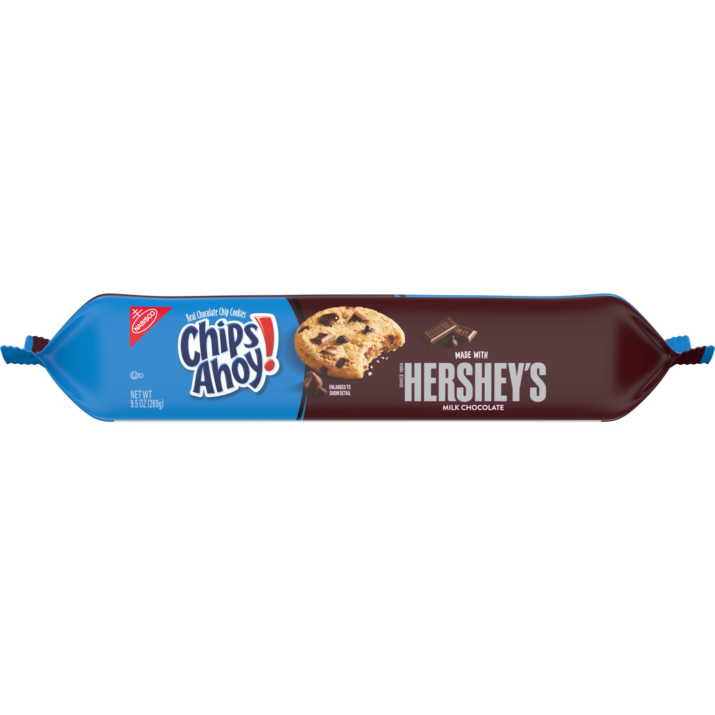 Hershey's Milk Chocolate Chip Cookies - CHIPS AHOY! 9.5 oz Bag | Soft Baked Cookies for Snacking, Lunch Boxes & Office Treats