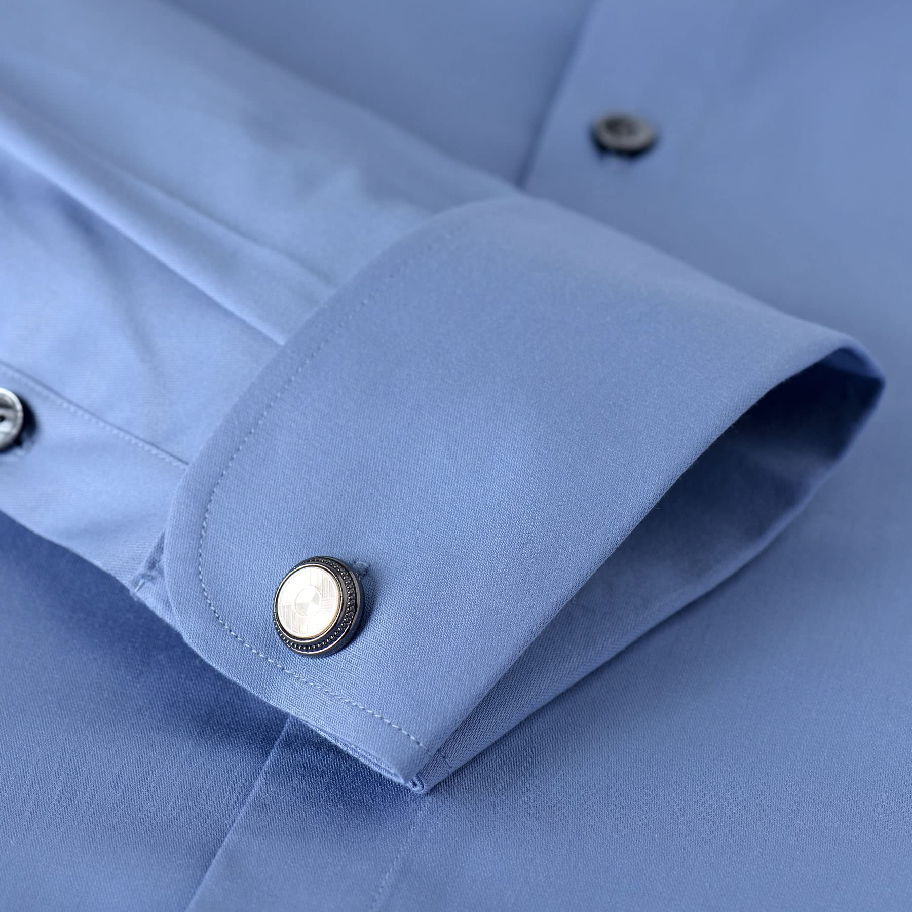 Premium Slim Fit French Cuff Dress Shirt for Men | Spread Collar Formal Shirt with Metal Cufflinks | Perfect for Business Meetings, Weddings & Special Occasions