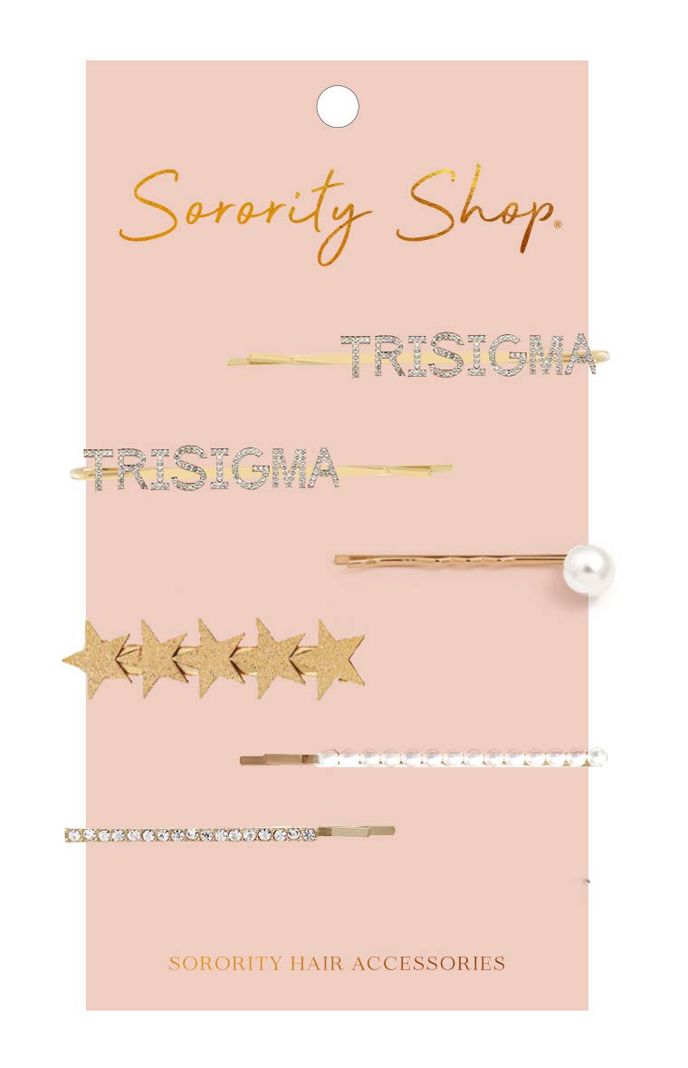 Sigma Sigma Sigma Sorority Hair Clips - 6 Pack | Greek Letter Hair Accessories for College Sisters | Perfect for Sorority Events, Bid Day & Sisterhood Activities