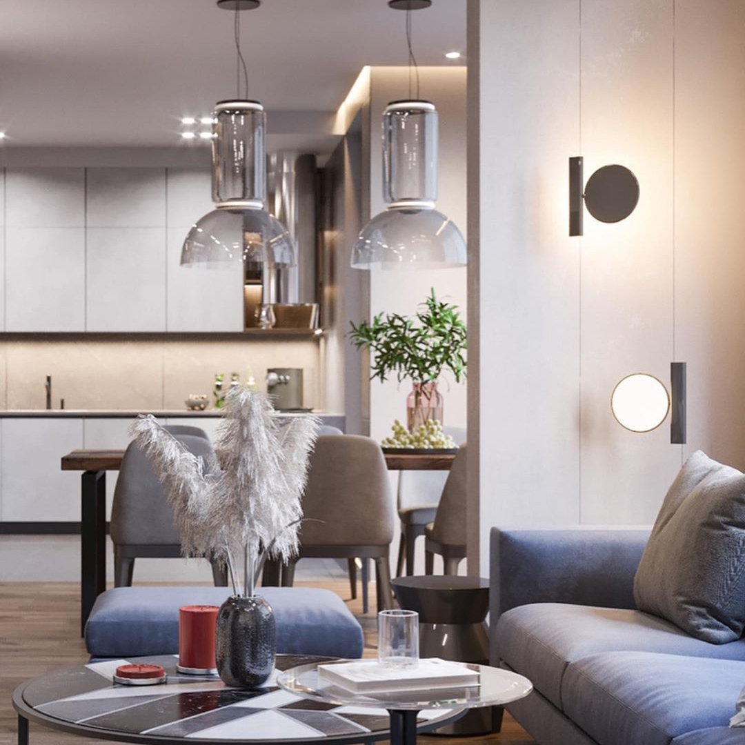 Modern Noctambule Pendant Light - Sleek Glass Hanging Lamp for Dining Room, Kitchen Island & Bedroom Decor - Energy Efficient LED Lighting Fixture
