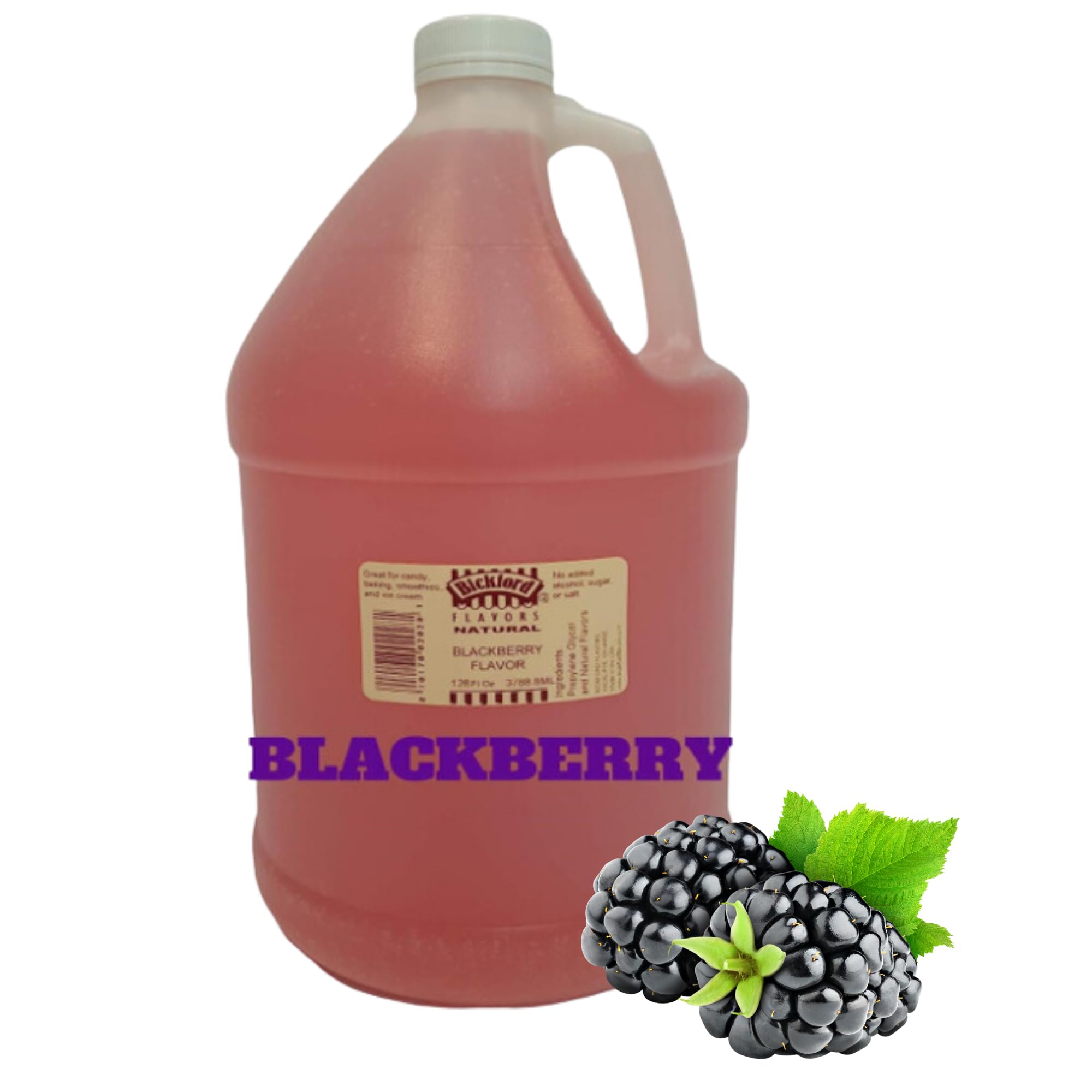 Bickford 4X Blackberry Flavor Extract - 1 Gallon Bulk for Baking, Cooking & Food Flavoring | Gluten Free, Kosher, Vegan, No Sugar Added | Perfect for Cakes, Ice Cream, Beverages & Gourmet Recipes