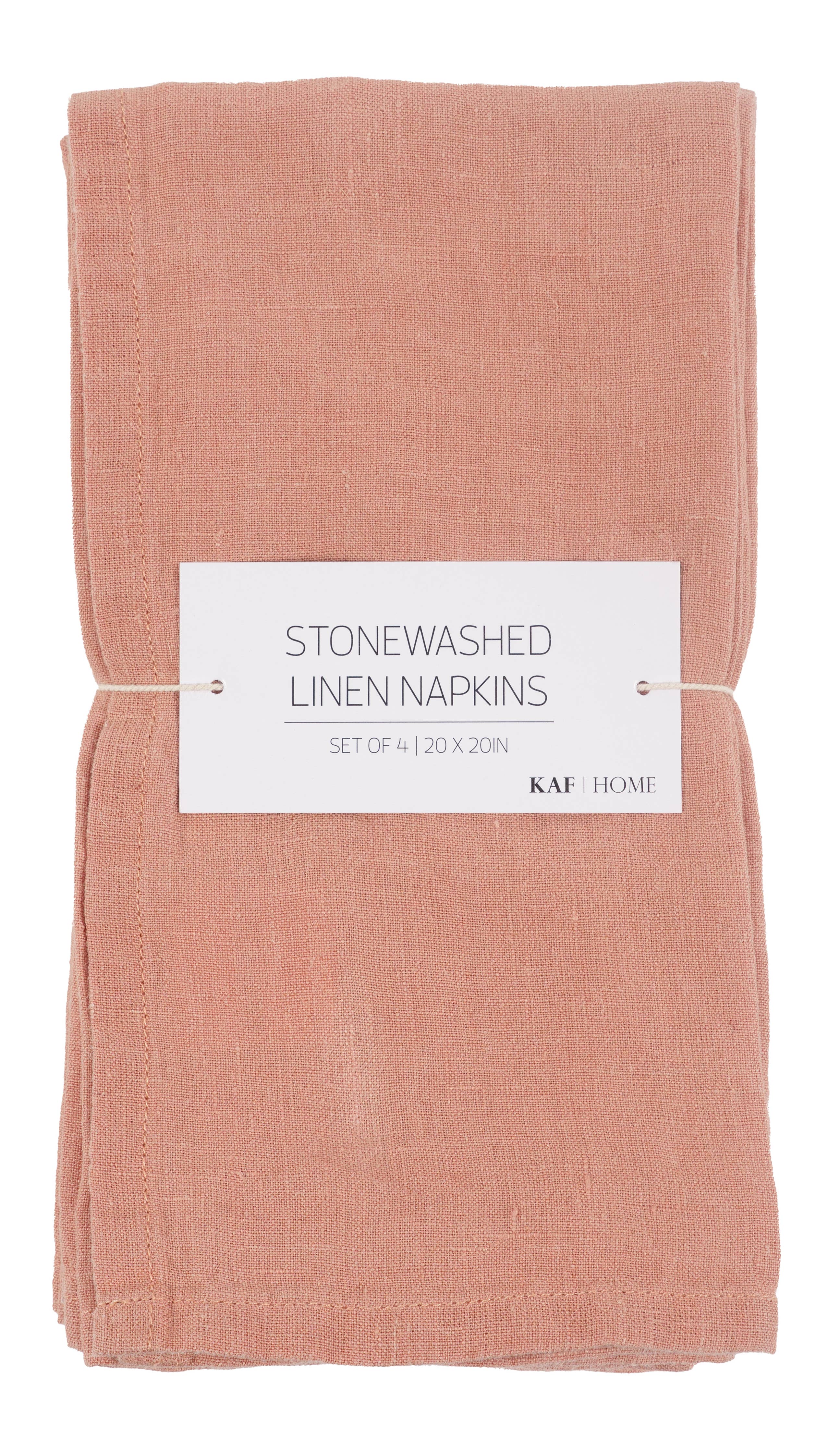 Premium KAF Home Verona 100% Stone Washed Linen Napkins Set of 4 (20x20 Inches) - Elegant Dinner Table Decor for Formal Dining & Special Occasions