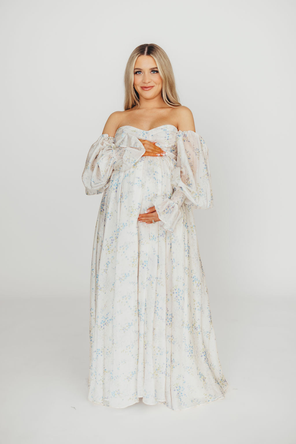 Dear Skye Floral Dress in Blue - Elegant Summer Maxi Dress with V-Neck & Flowy Skirt | Perfect for Beach Vacations, Weddings & Date Nights (Pre-Order Available)