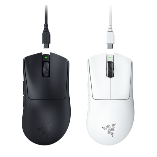 Razer DeathAdder V3 Pro Wireless Gaming Mouse - 63g Ultra Lightweight Ergonomic Design (White) for PC, Mac, Laptop - Perfect for FPS, MOBA, and Esports Gaming