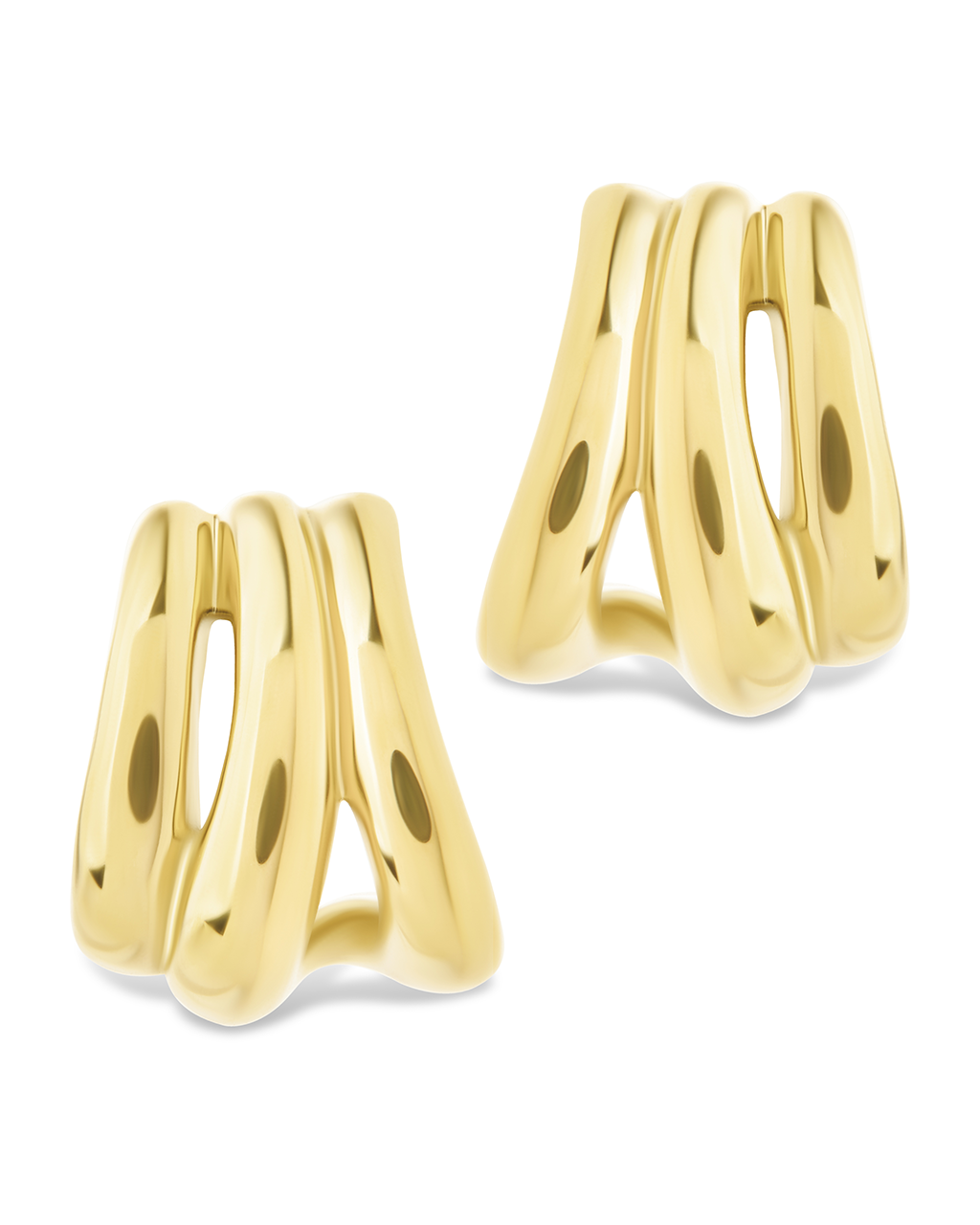 Triple Row Beatrix Statement Hoop Earrings for Women - Gold Layered Hoop Earrings for Everyday Wear, Party & Special Occasions