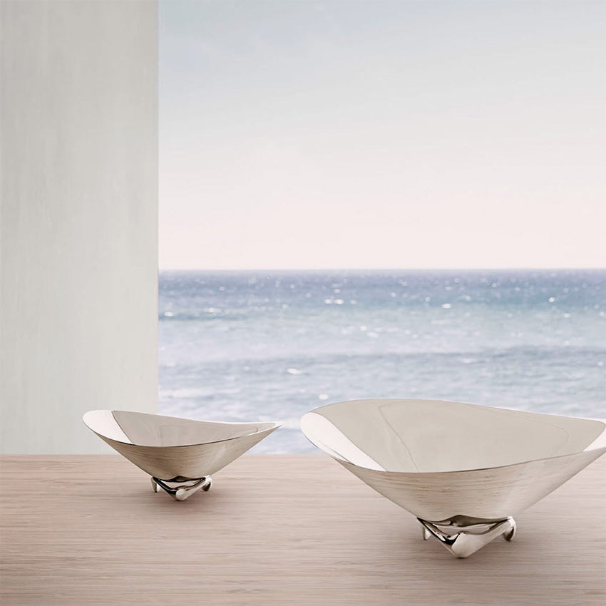 Georg Jensen Wave Bowl - Handcrafted Silver Serving Bowl for Fruits, Desserts & Home Decor | Elegant Table Centerpiece for Dining & Entertaining