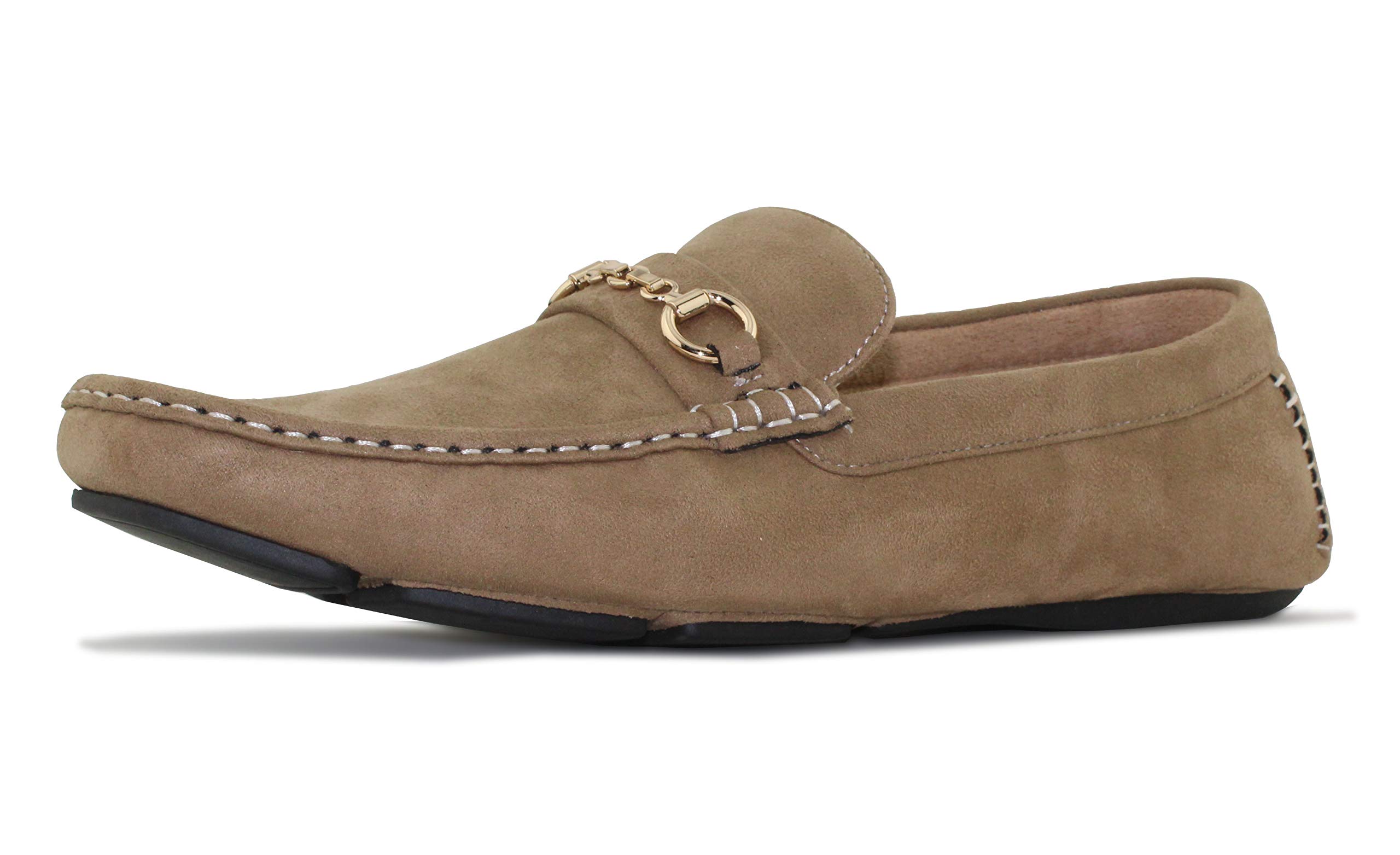 Amali Ecker Men's Casual Loafers & Moccasins - Slip On Driving Shoes with Chain Ornament - Comfortable Slippers for Everyday Wear, Office & Relaxing at Home