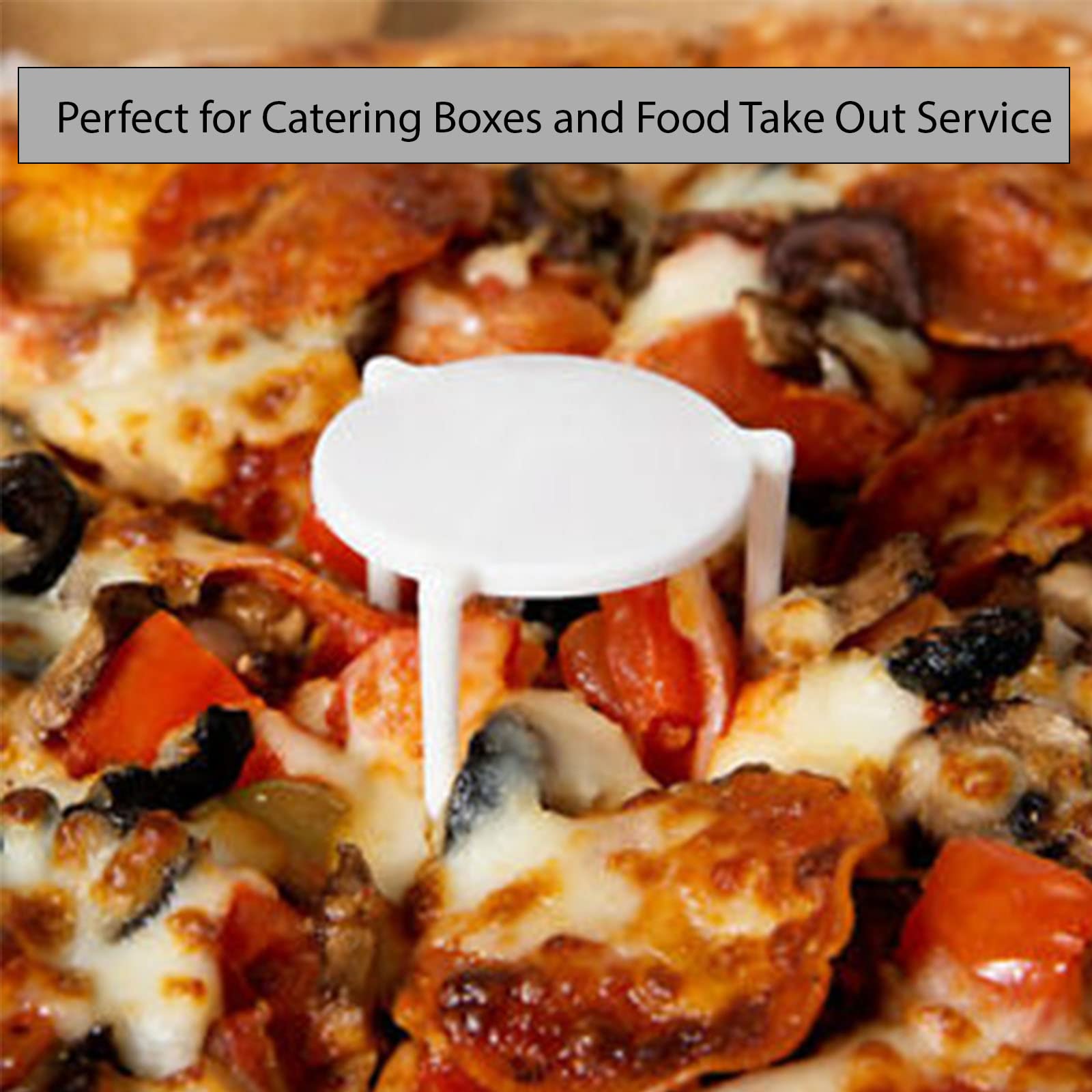 50-Pack White Plastic Pizza Box Stands - 1 5/8