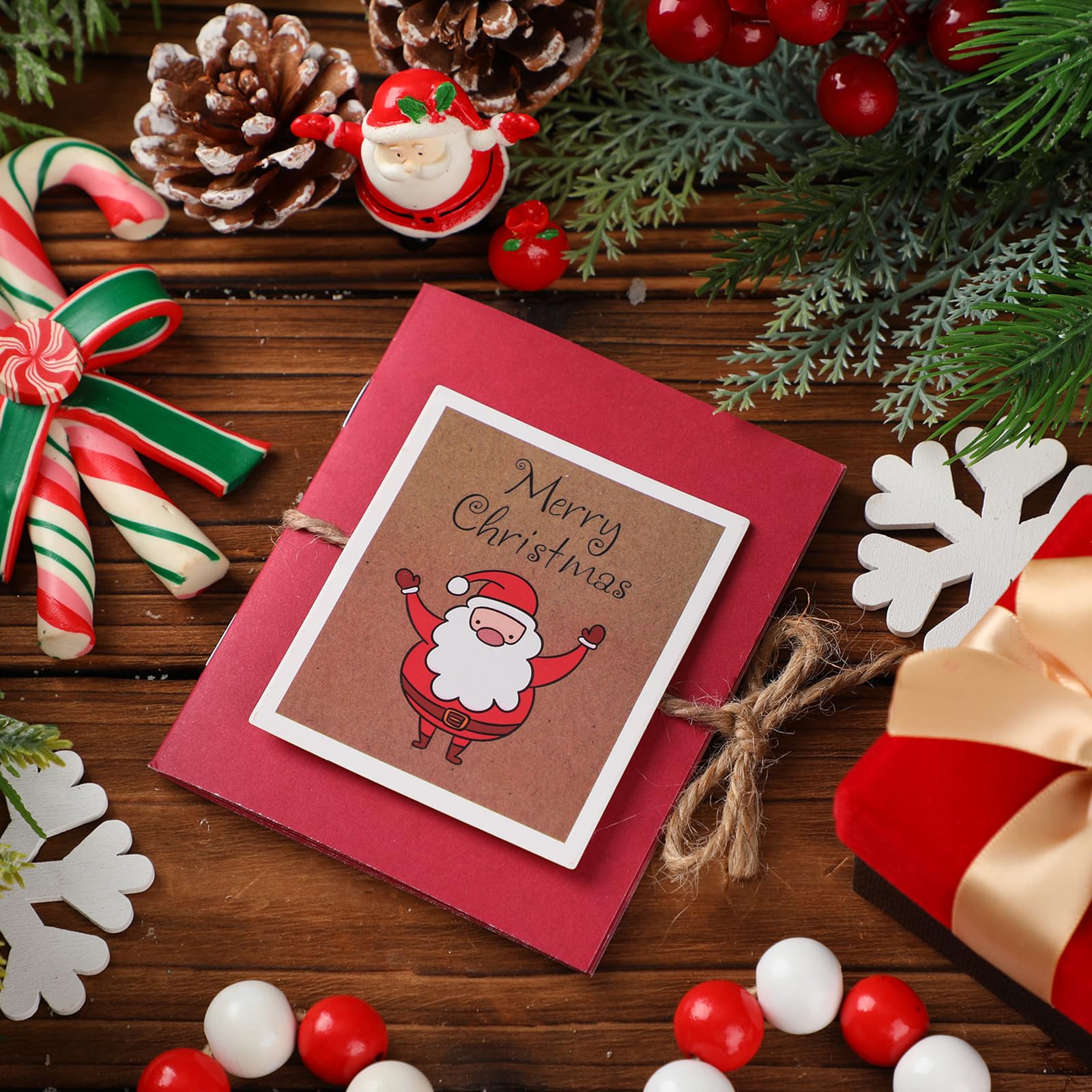 Frienda 2 Pack Christmas Mini Gift Card Holder Booklet - Holiday Money & Gift Card Sleeve Organizer for Teachers, Employees, Office Staff - Perfect for Xmas Gifts, Stocking Stuffers & Secret Santa Exchanges