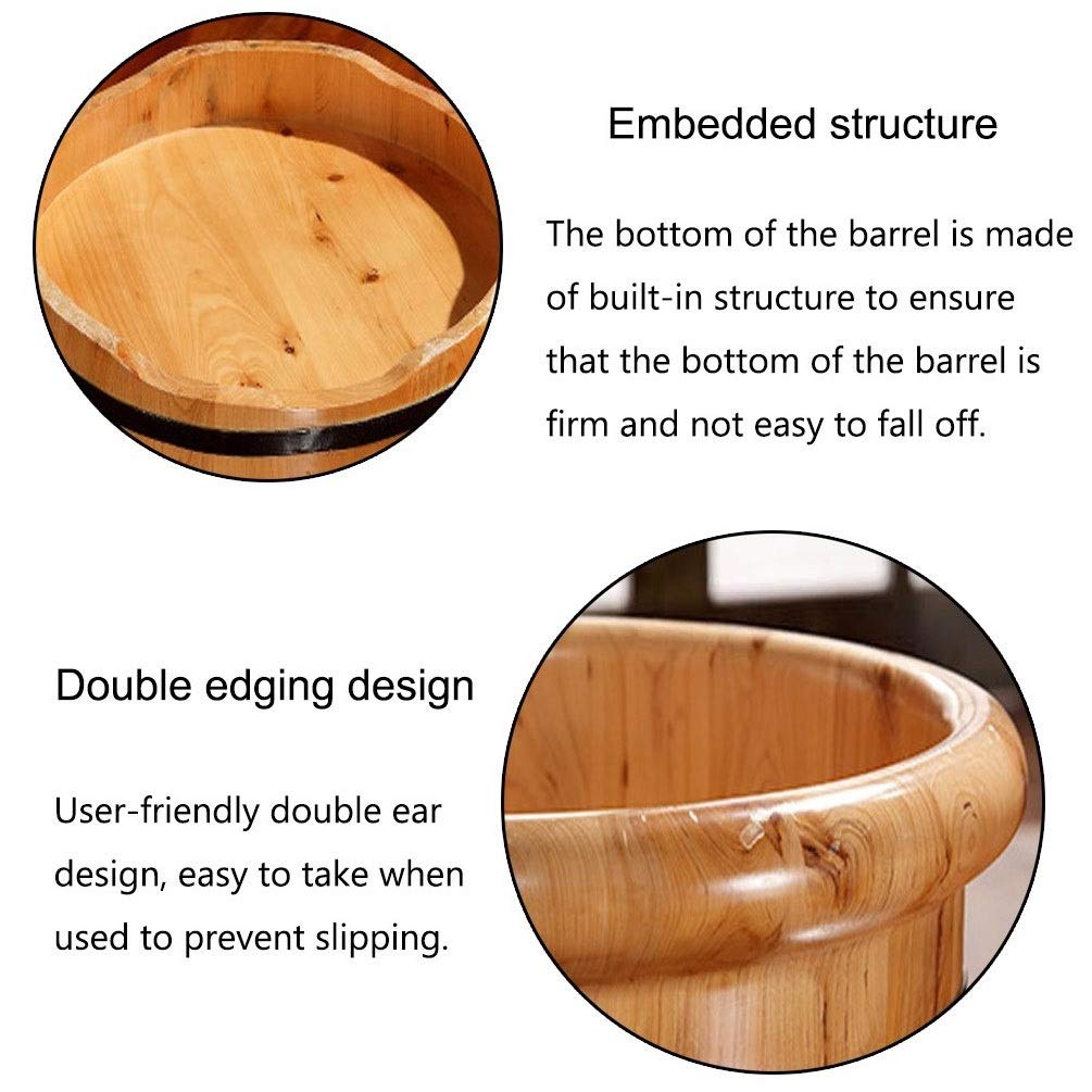 Premium Wooden Foot Spa Massage Bucket with Sauna & Infusion - Relaxing Home Foot Bath for Stress Relief & Detox