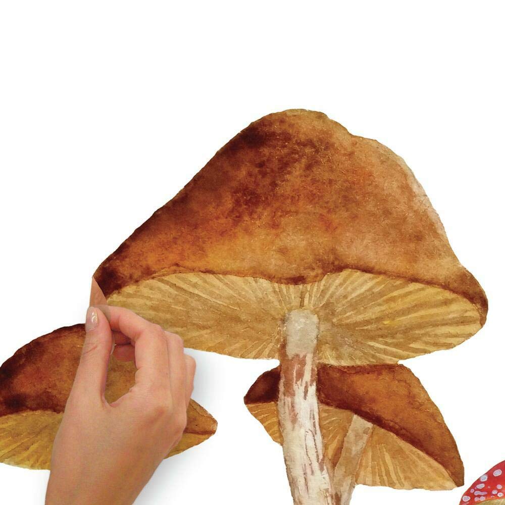 RoomMates RMK4411TBM Giant Mushroom Peel and Stick Wall Decals - XL Removable Wall Stickers for Kids Bedroom, Nursery, Playroom Decor