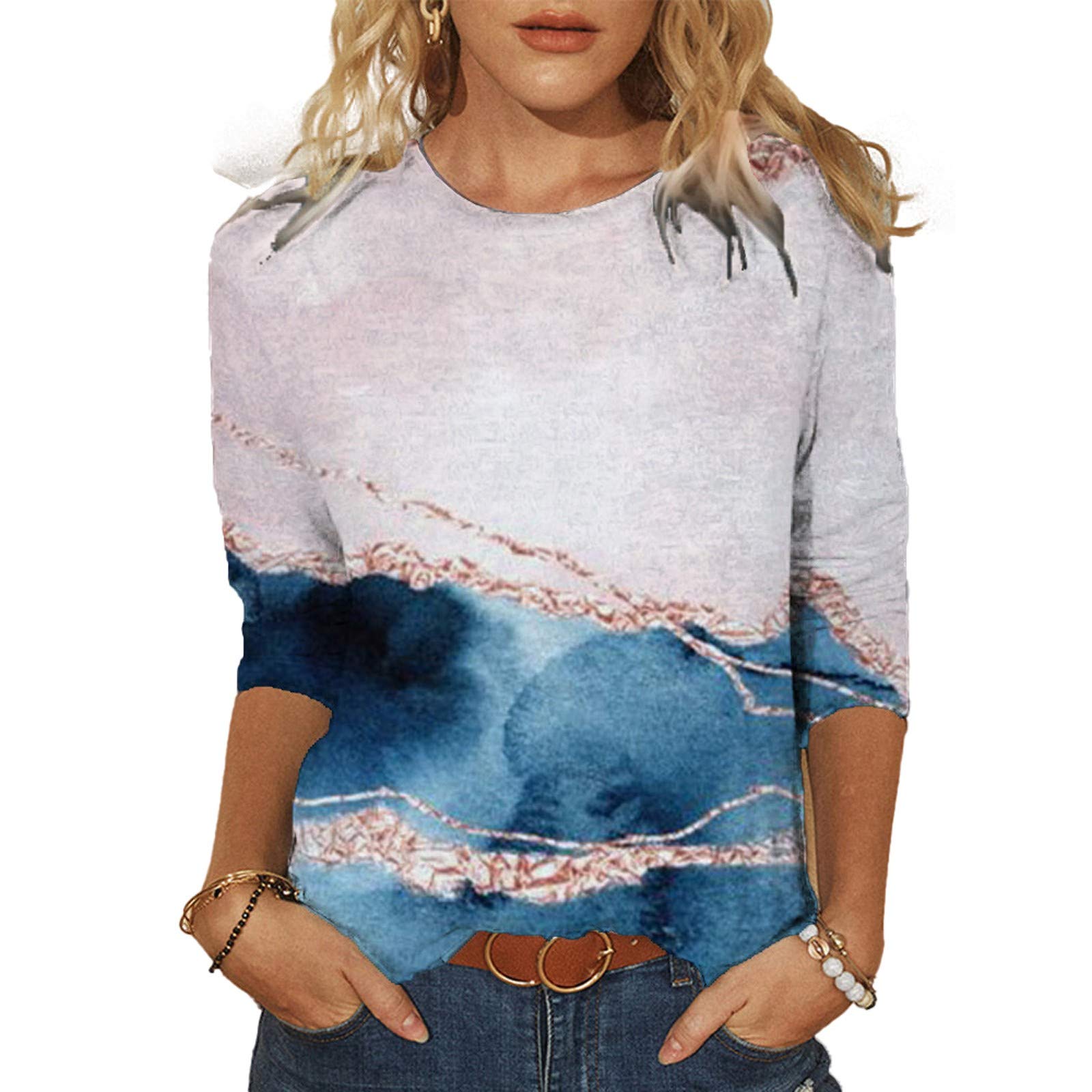 Women's Summer Short Sleeve Tops - Fashion Printed Crewneck Loose Blouse | Soft & Comfortable Casual Shirts for Beach, Travel & Everyday Wear