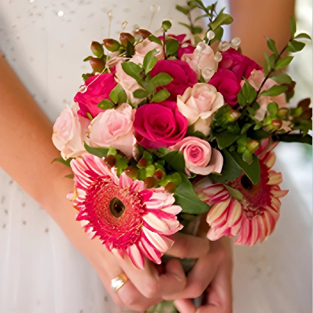 100 Roses, 120 Gerberas & 50 Spray Roses DIY Wedding Flower Kit - Bulk Fresh Flowers for Bouquets, Centerpieces, Bridal Shower Decorations