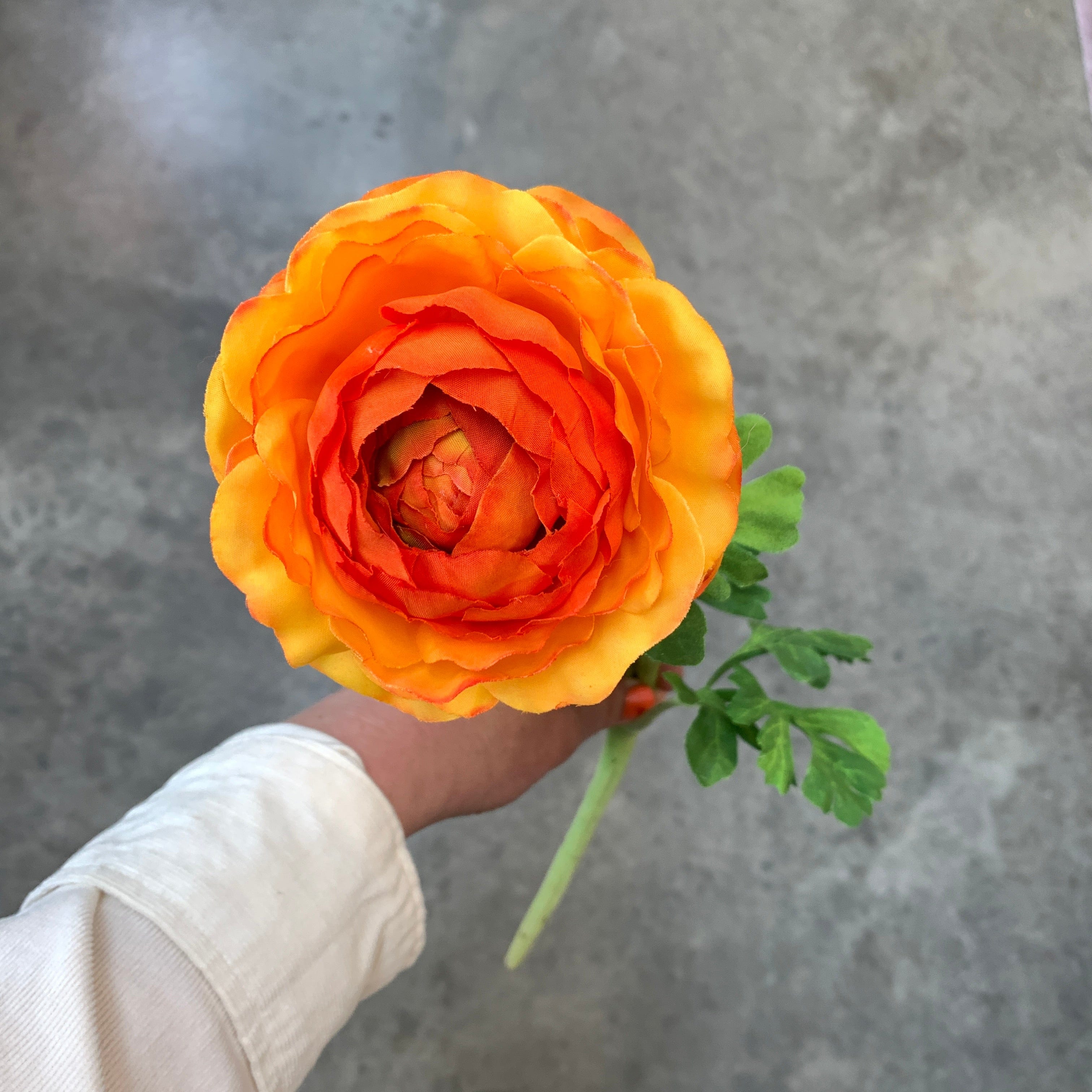Artificial Orange Ranunculus Flowers - Realistic Fake Floral Decor for Home, Wedding, Party & Office Arrangements