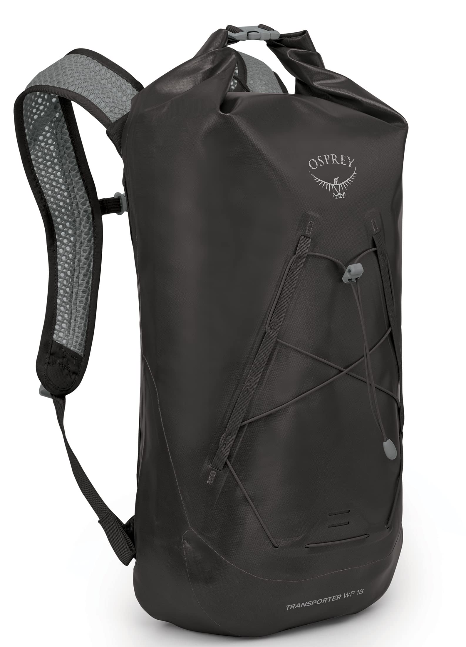 Osprey Transporter 18L Roll Top Waterproof Laptop Backpack for Men & Women - Durable Travel & Commute Daypack - Perfect for Work, School, Hiking & Outdoor Adventures (Black)
