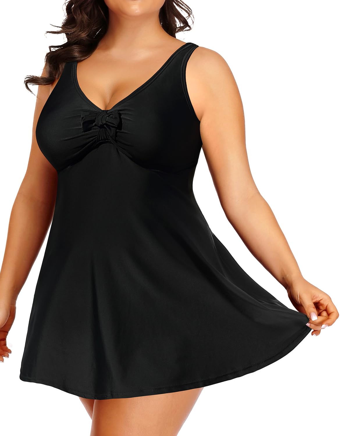 Plus Size Two Piece Swimsuits for Women - Flowy Tankini Swim Dress with Shorts | Trendy Bathing Suits for Beach, Pool & Vacation