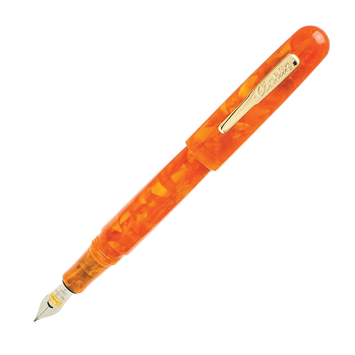 Conklin All American Fountain Pen - Sunburst Orange, Fine Nib - Premium Handcrafted Writing Instrument for Professionals & Collectors - Perfect for Office Use, Journaling & Gift Giving