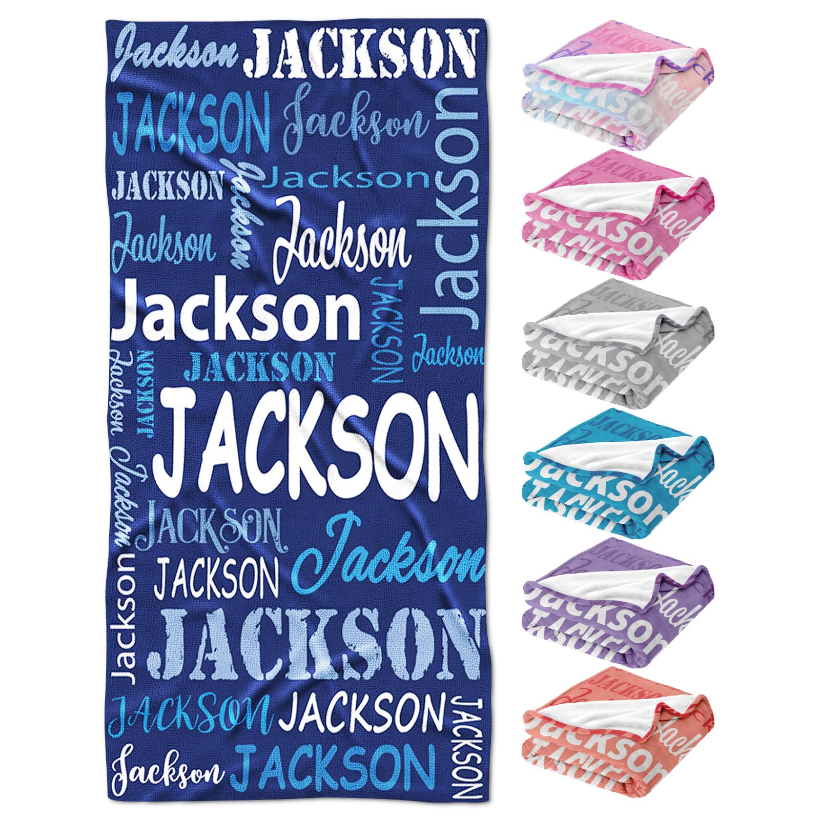 Novgarden Personalized Beach Towels with Name - Custom Quick Dry Microfiber Cotton/Poly Blend Pool Towel 30x60 Inches - Perfect for Beach, Travel, Pool, Bath & Home Decor - Great Gift for Summer Vacations