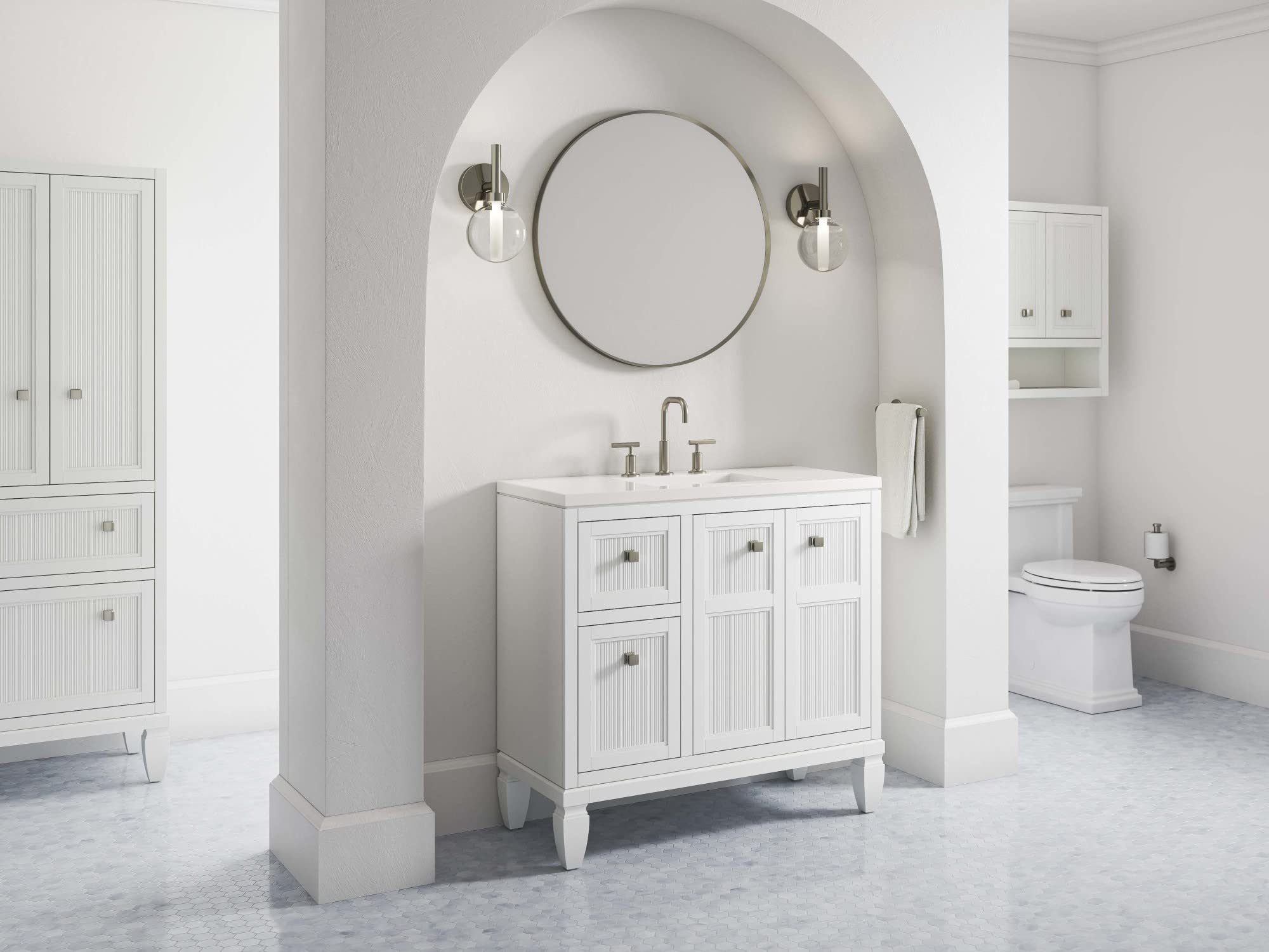 KOHLER Hearthaven 36-inch Bathroom Vanity Set with Sink & Mirror - Modern Bathroom Storage Solution for Master Bath, Guest Bath & Powder Room