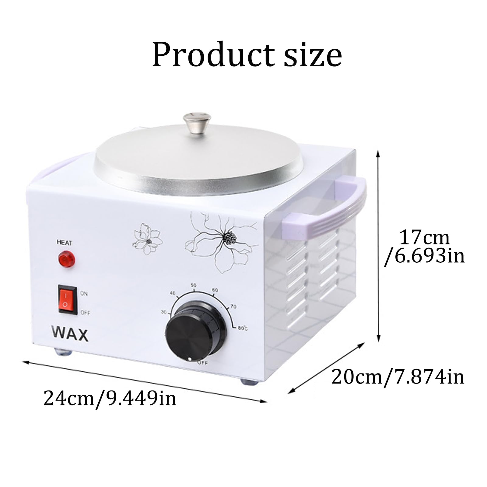 Electric Waxing Machine - 600ml Portable Non-Stick Wax Warmer with Rotary Temperature Control for Wax Beans, Blocks & Soft Wax | Perfect for Home Spa, Salon & DIY Beauty Treatments