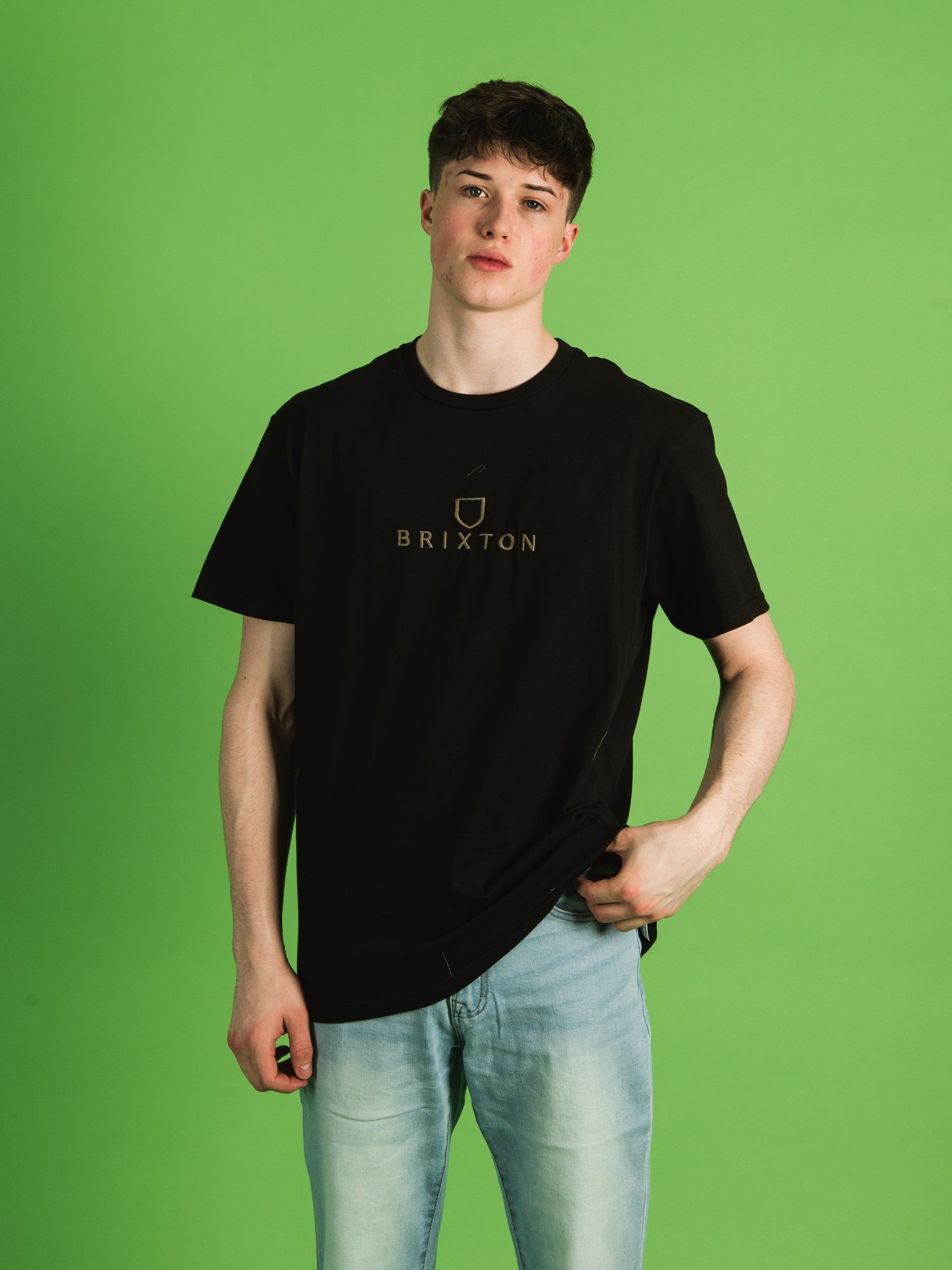 BRIXTON ALPHA THREAD T-SHIRT - Men's Casual Short Sleeve Tee for Everyday Wear | Clearance Sale | Perfect for Streetwear, Gym, and Weekend Outfits