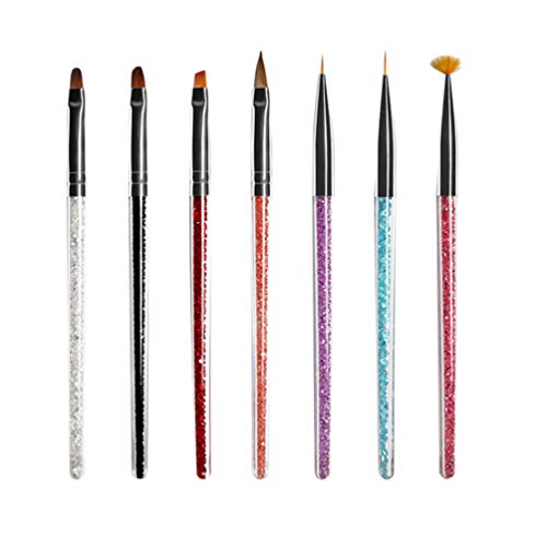 Professional Nail Art Brush Set - EXCLUZO Manicure & Pedicure Painting Pens with Liquid Glitter for Nail Design, Perfect for Salon & Home Nail Art DIY