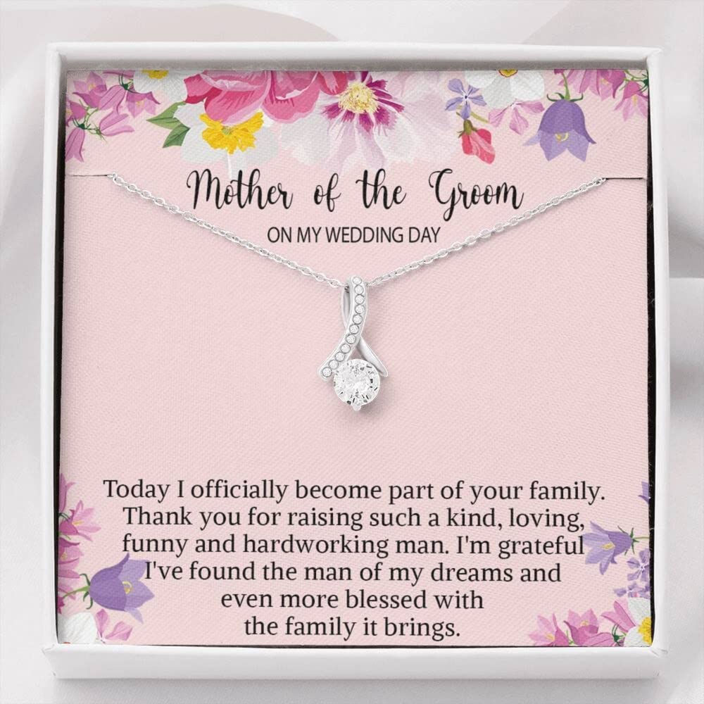 Elegant Wedding Necklace Gift for Mother of the Groom - Sterling Silver Jewelry with Gift Box & Message Card - Perfect for Wedding Day, Anniversary & Special Occasions