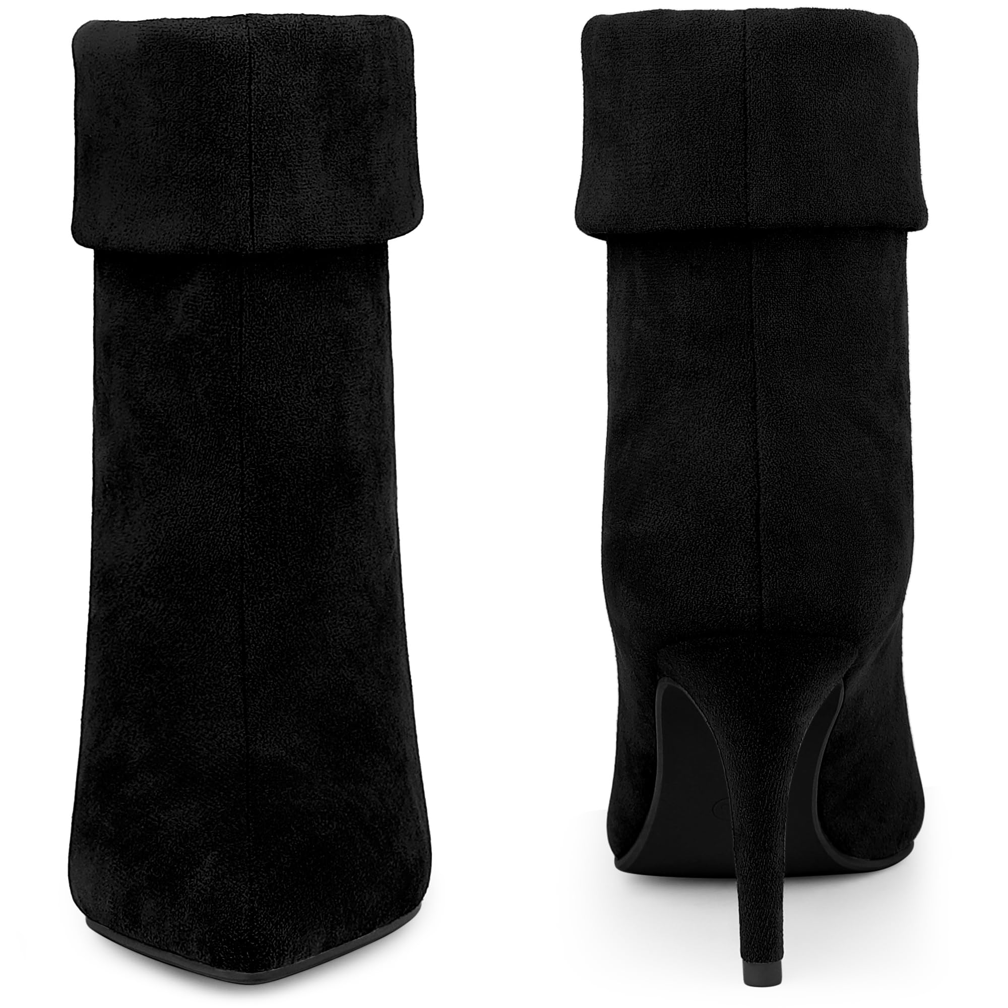 Perphy Women's Pointed Toe Stiletto Heel Ankle Boots - Foldable Sock Boots for Comfort & Style | Perfect for Office, Party & Night Out