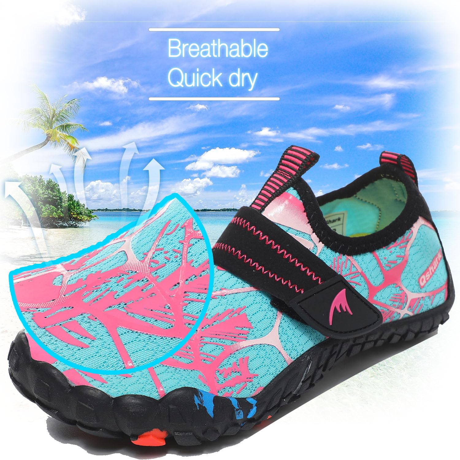 **Boys & Girls Water Shoes - Kids Lightweight Quick-Dry Aqua Socks for Beach, Pool, Swim - Barefoot Walking Sneakers & Slip-On Sandals for Hiking, Walking, Outdoor Play (Toddler/Big Kid)**