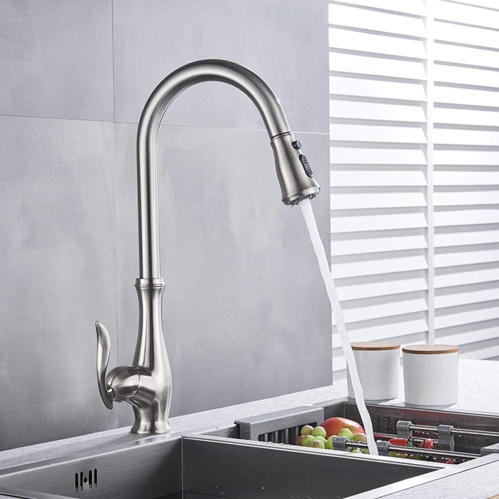 High-Quality Swivel Pull-Out Kitchen Sink Faucet - Deck Mounted Hot & Cold Water Mixer Tap for Modern Kitchens & Bathrooms | Perfect for Washing Dishes, Filling Pots & Handwashing